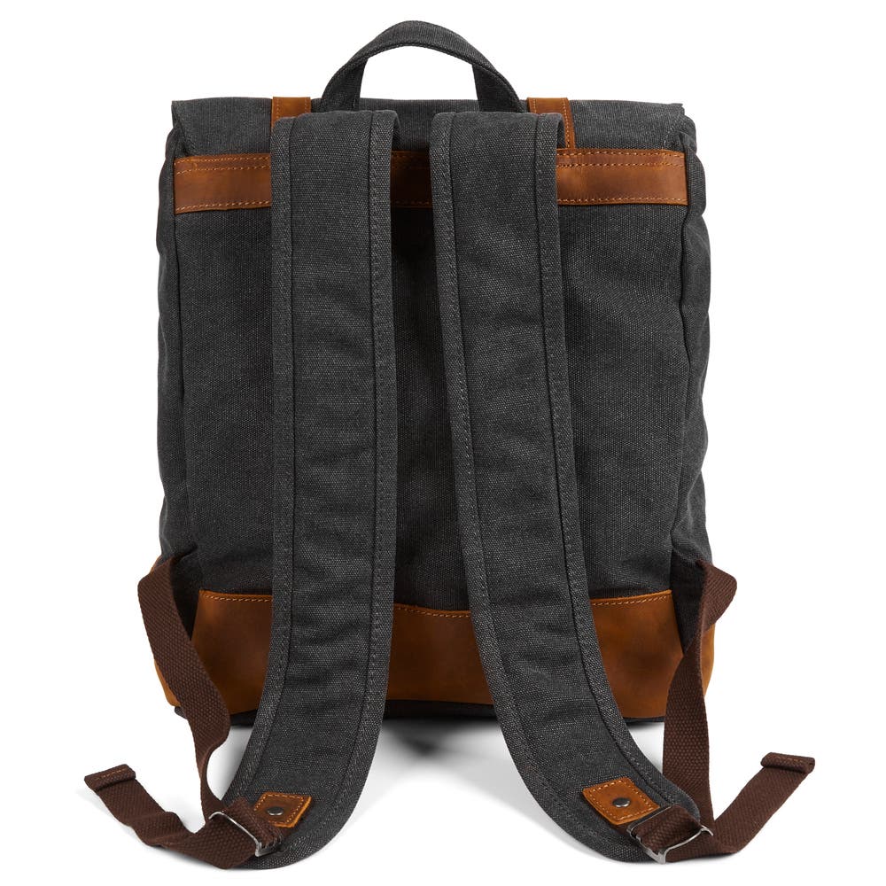 hover: Tarpa | Graphite Canvas & Tan Leather Backpack hover: Tarpa | Graphite Canvas & Tan Leather Backpack