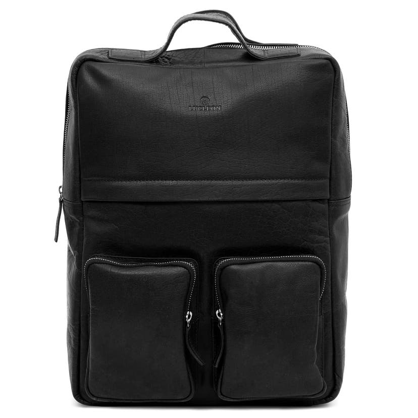 Montreal Retro Black Leather Backpack | In stock! | Lucleon