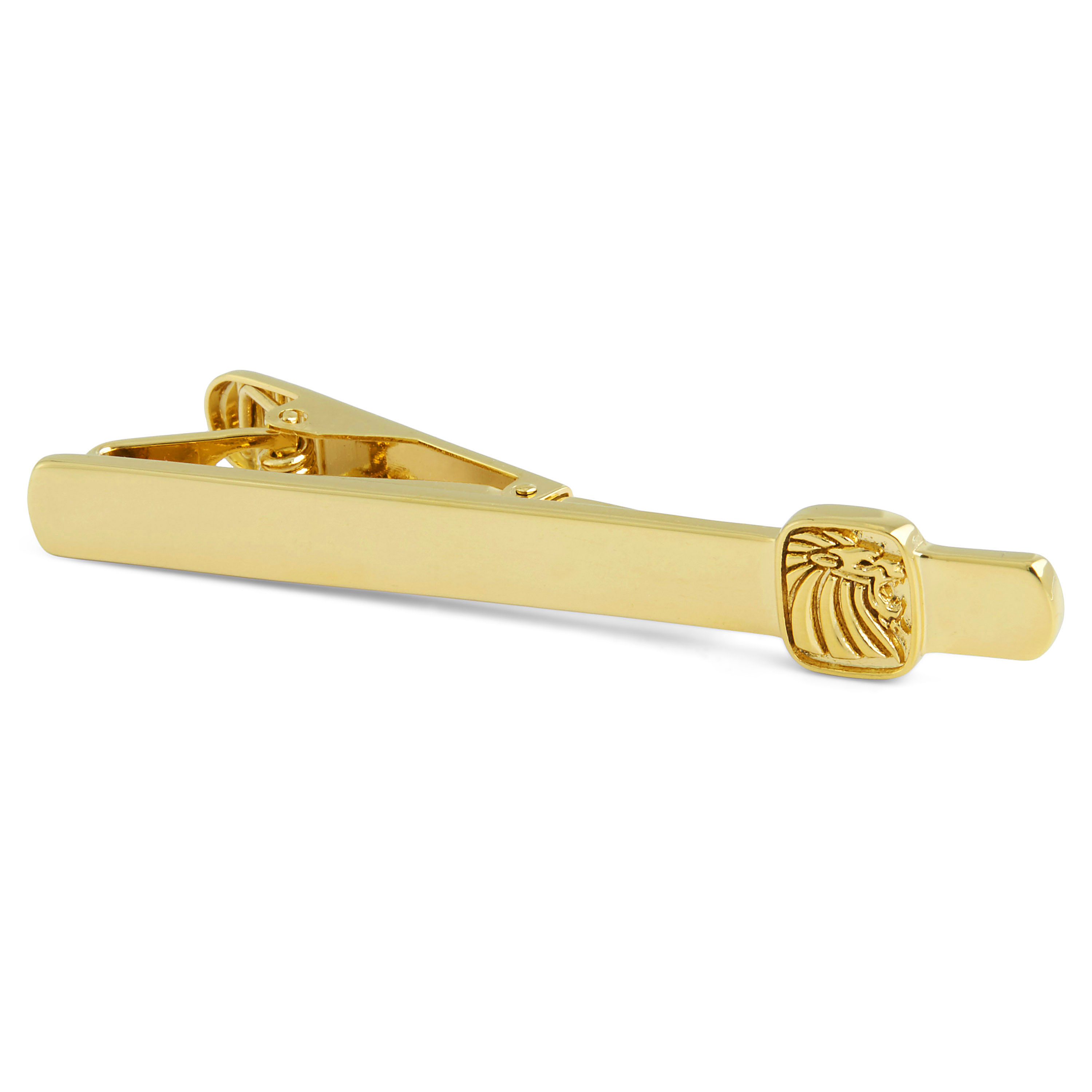 18k Gold Plated 925s Silver Lion Tie Clip - 3