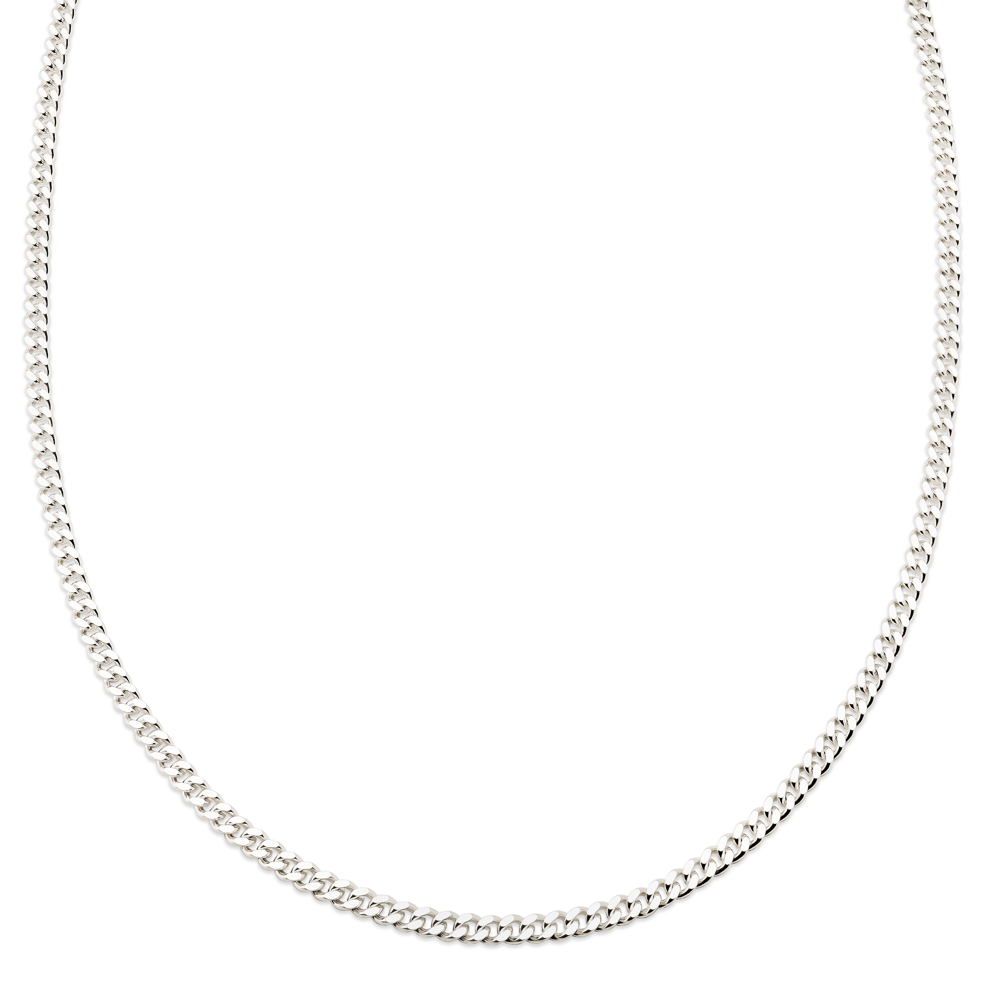 Argentia | 4 mm náhrdelník z curb retiazky zo surového mincového striebra 925 bez povrchovej úpravy