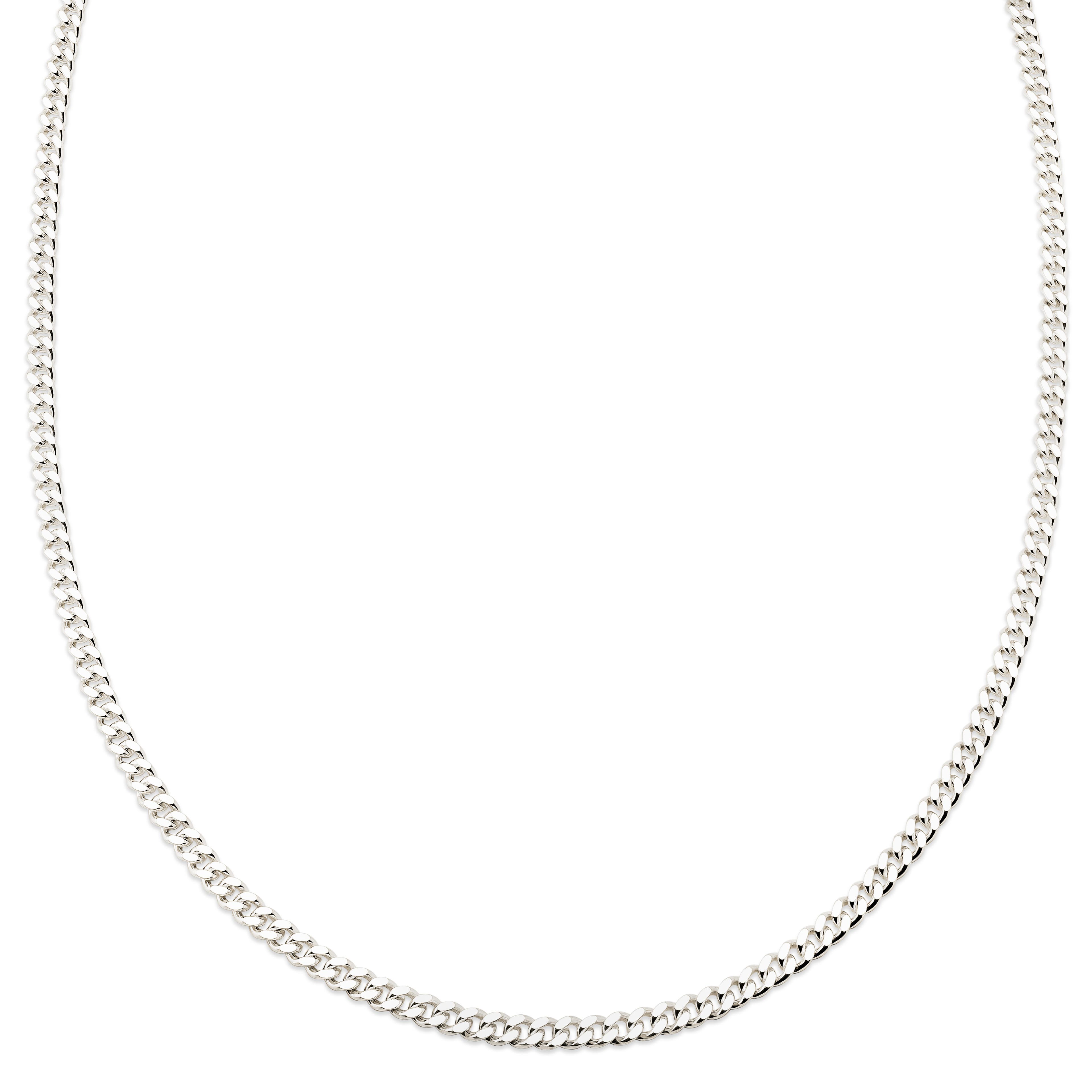 Argentia | 4 mm náhrdelník z curb retiazky zo surového mincového striebra 925 bez povrchovej úpravy Argentia | 4 mm náhrdelník z curb retiazky zo surového mincového striebra 925 bez povrchovej úpravy
