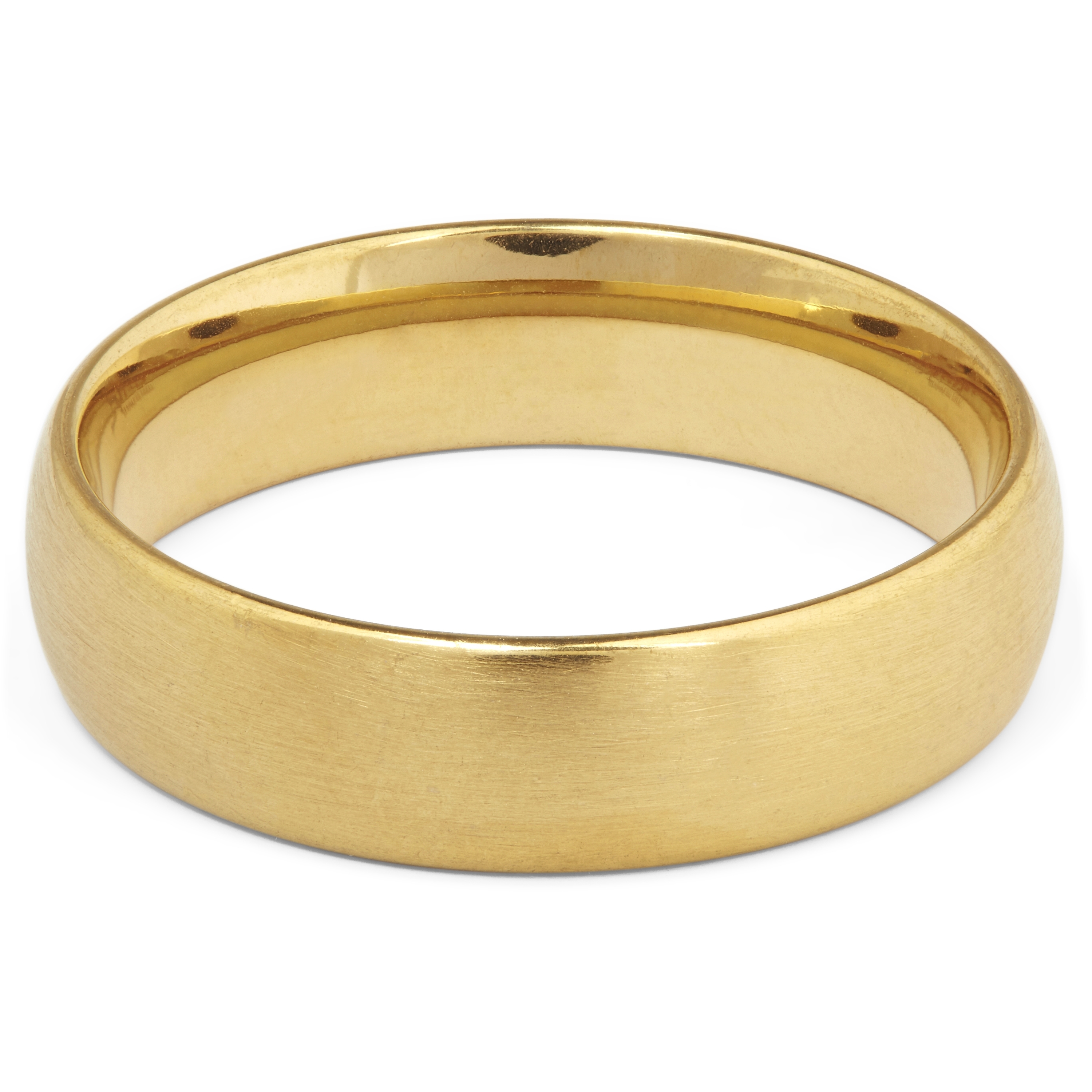 Brushed Gold-Tone Stainless Steel Ring - 2