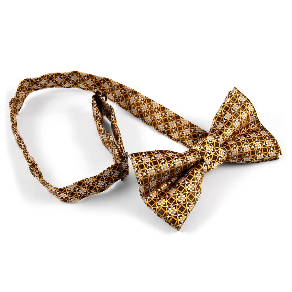 hover: Brown & Yellow Retro Pre-Tied Bow Tie hover: Brown & Yellow Retro Pre-Tied Bow Tie