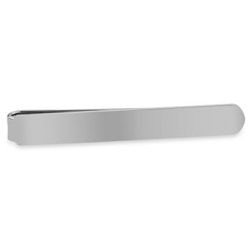 Novelle | Short Polished Silver-Tone Tie Bar