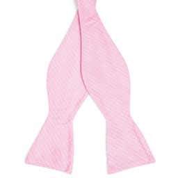 Pink Polka Dot Silk Self-Tie Bow Tie