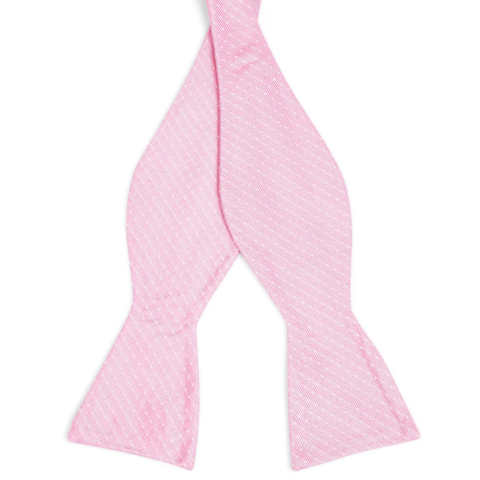 Pink Polka Dot Silk Self-Tie Bow Tie Pink Polka Dot Silk Self-Tie Bow Tie