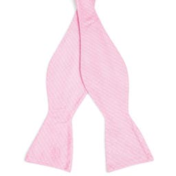 Pink Polka Dot Silk Self-Tie Bow Tie