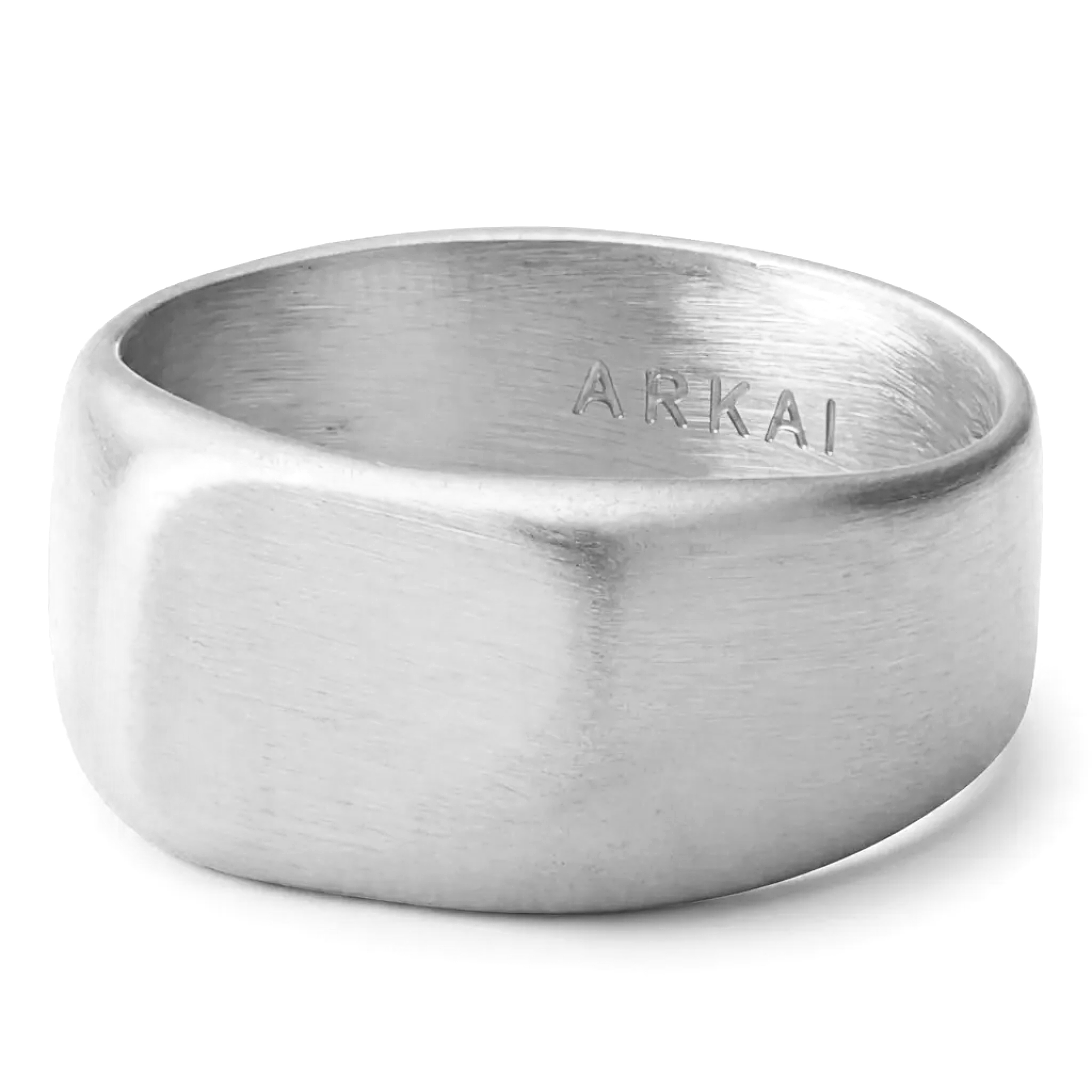 Organic | Chevalière Slate en acier inoxydable plaqué argent - 1