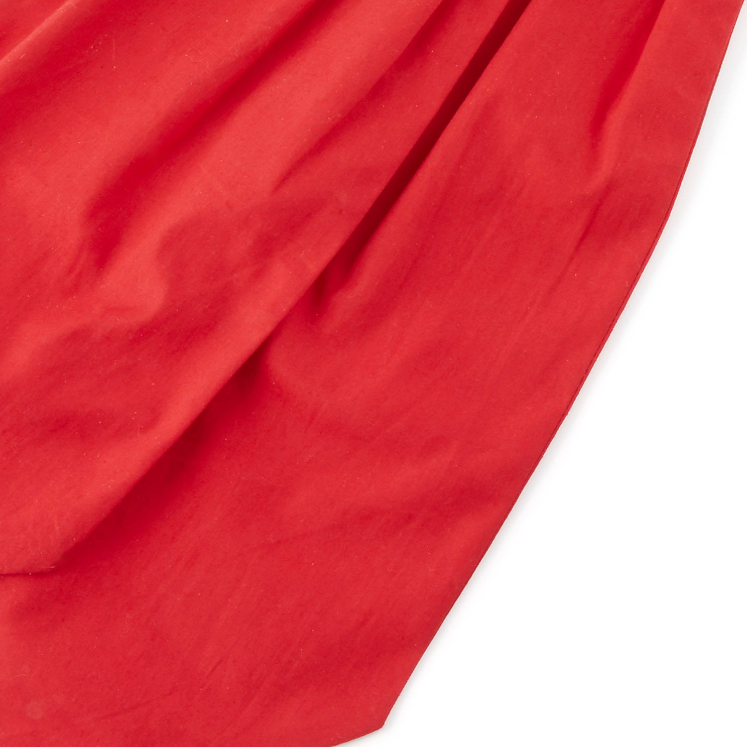 Cravate Ascot en coton rouge uni  - 2