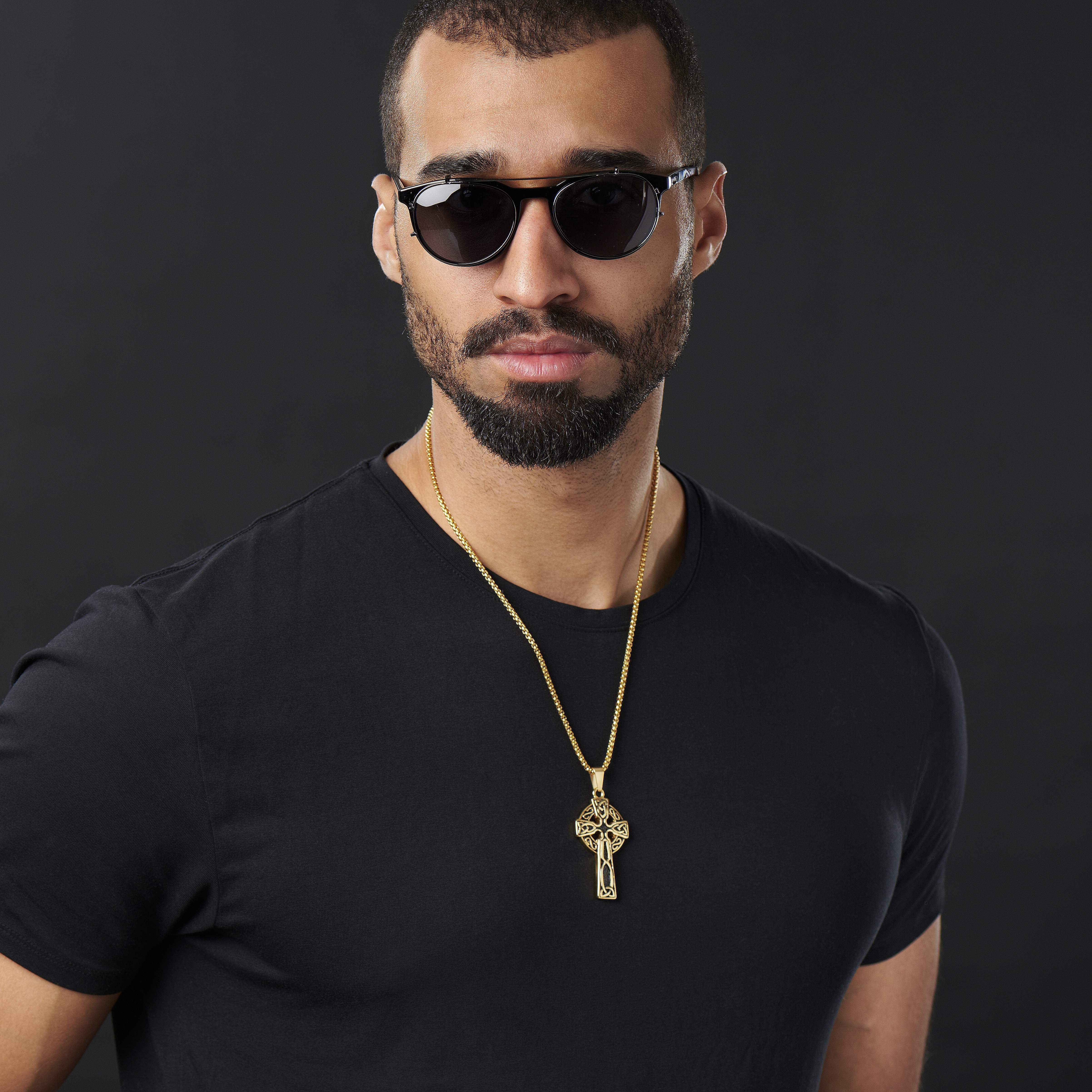 Gold-Tone Celtic Cross Necklace - 4