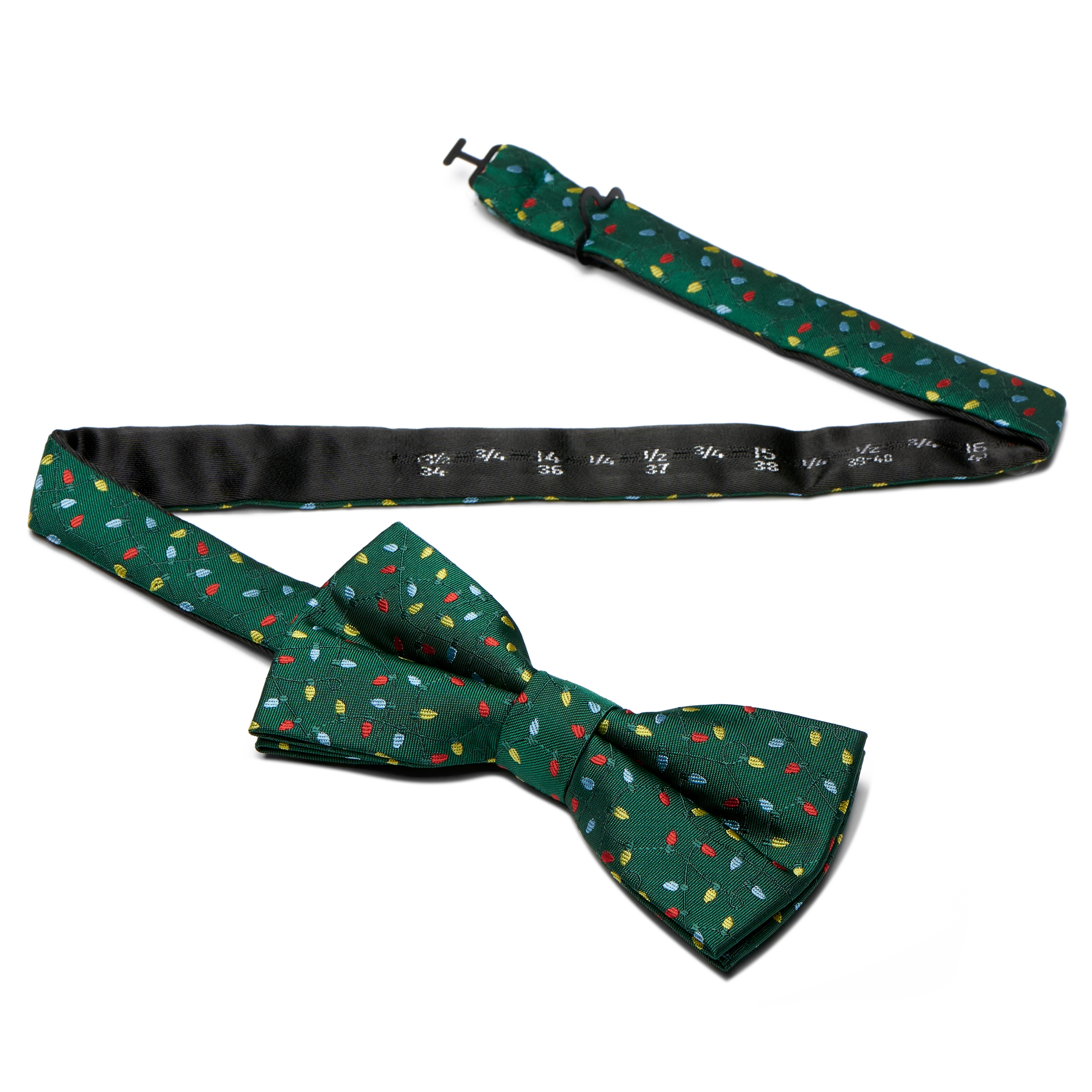 Nœud papillon vert à motifs de lumières de Noël - 3