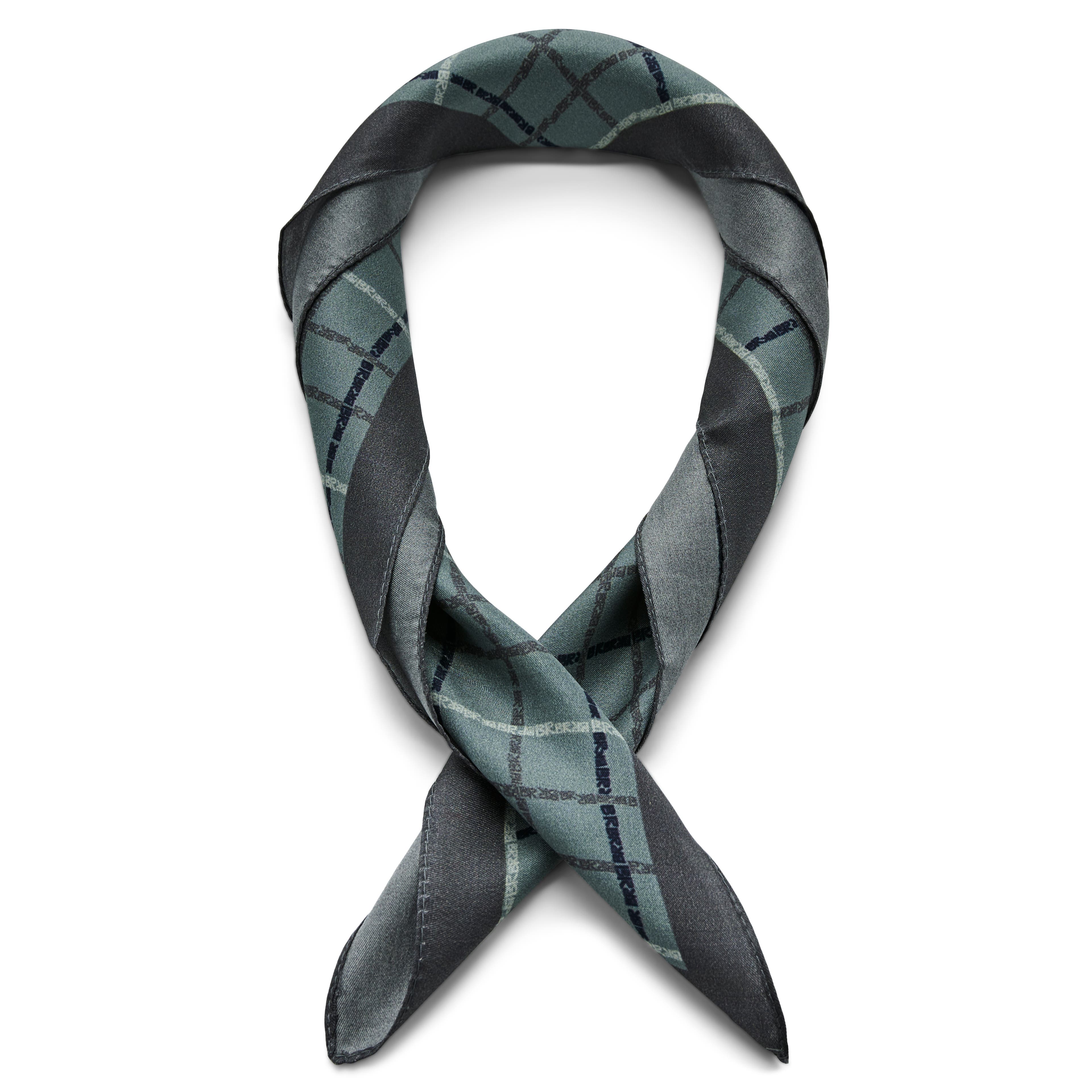 Brux | Grey & Black Plaid Silk Neckerchief