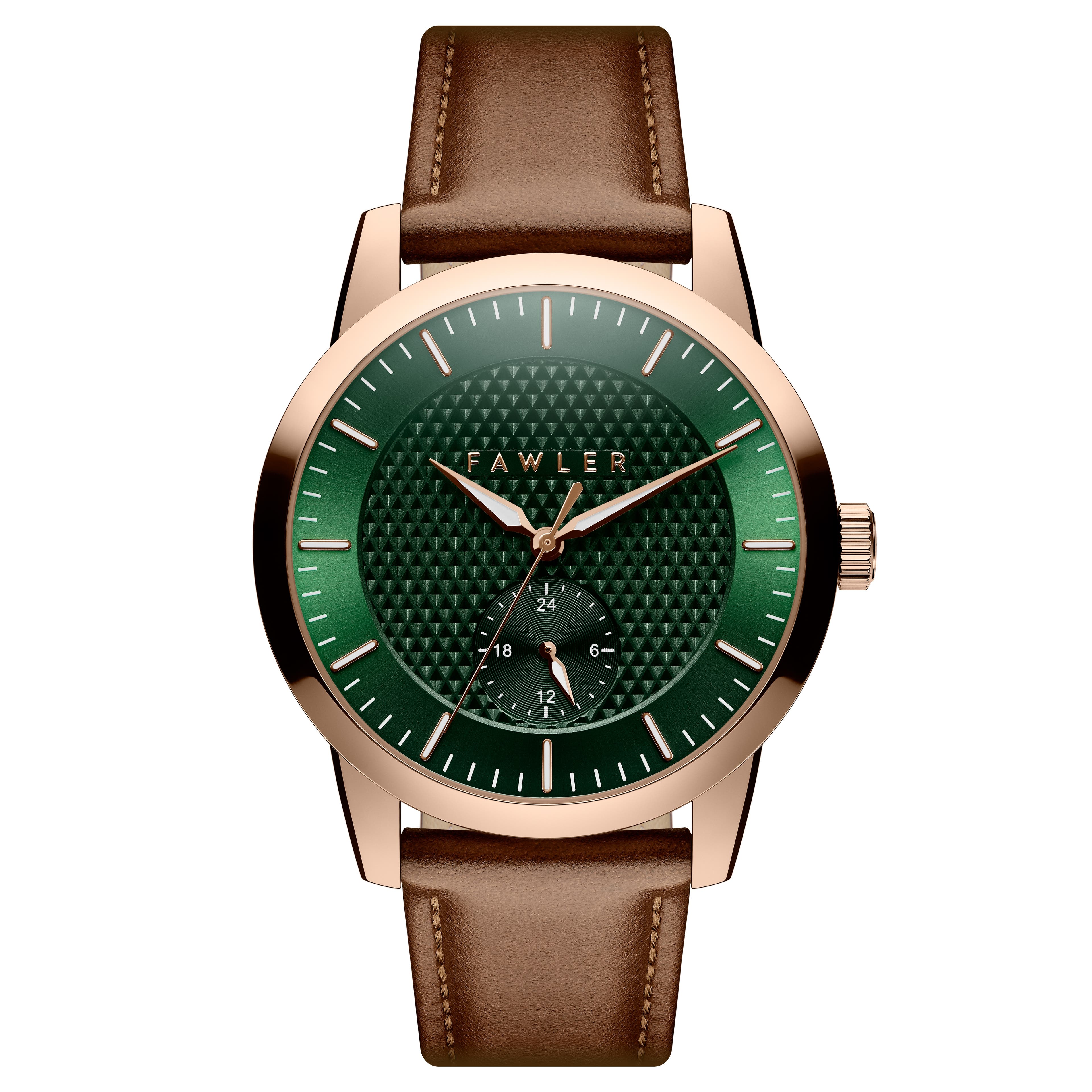 Dayton | Green Textured Dial and Rose Gold-tone Stainless Steel Watch