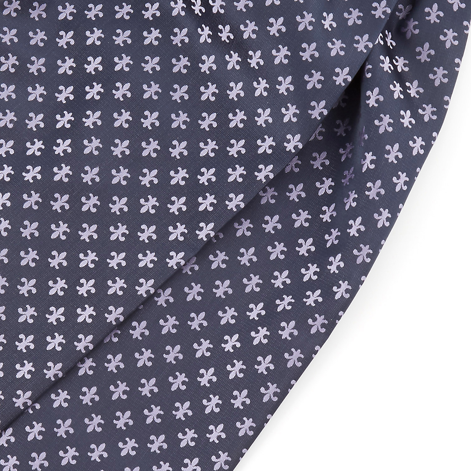 Pañuelo Ascot de poliéster azul marino con flor de lis - 2