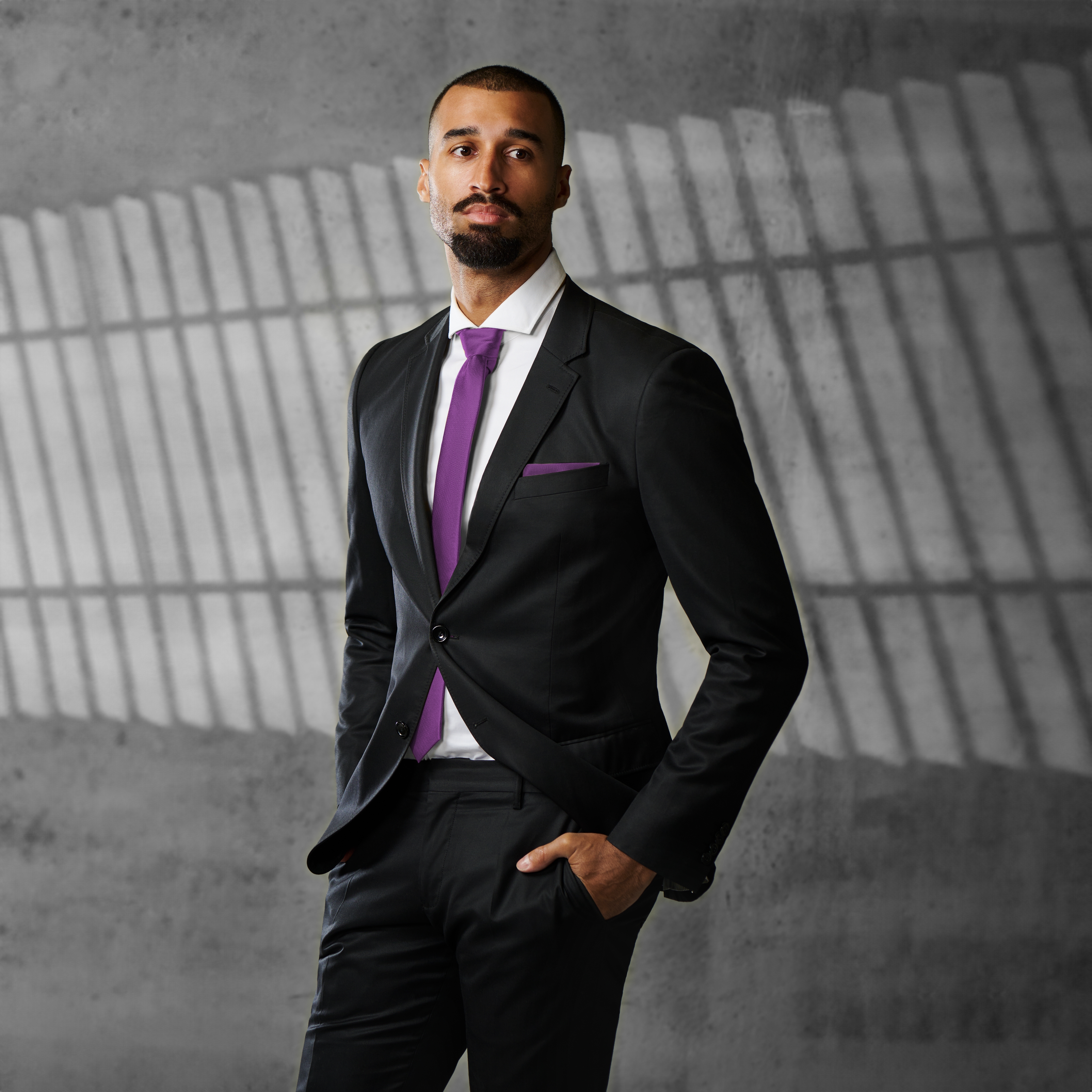 Classic Purple Silk Twill Pocket Square - 2