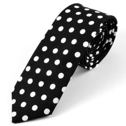 Black & White Bold Dot Cotton Tie