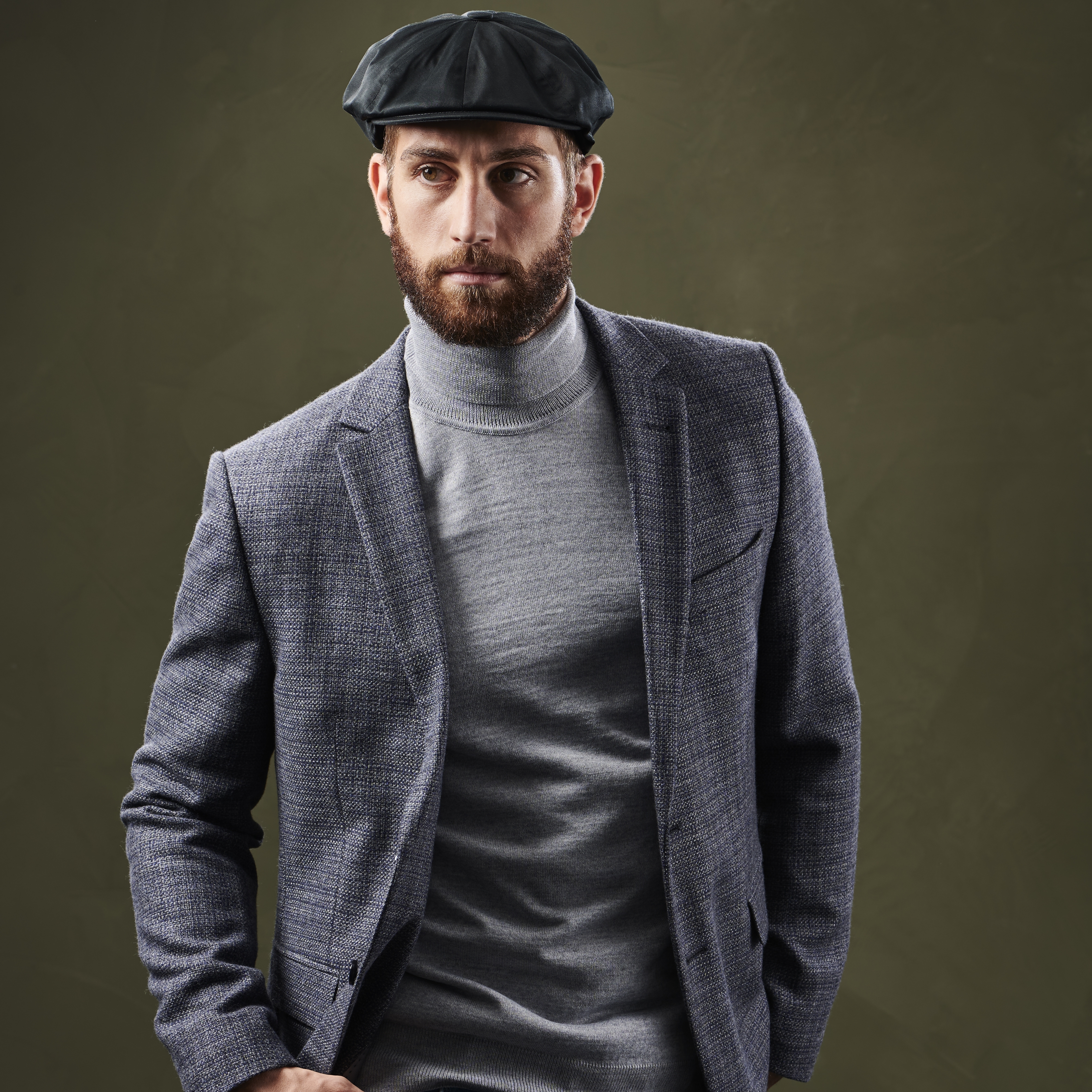 Spicchi Black Newsboy Cap - 4