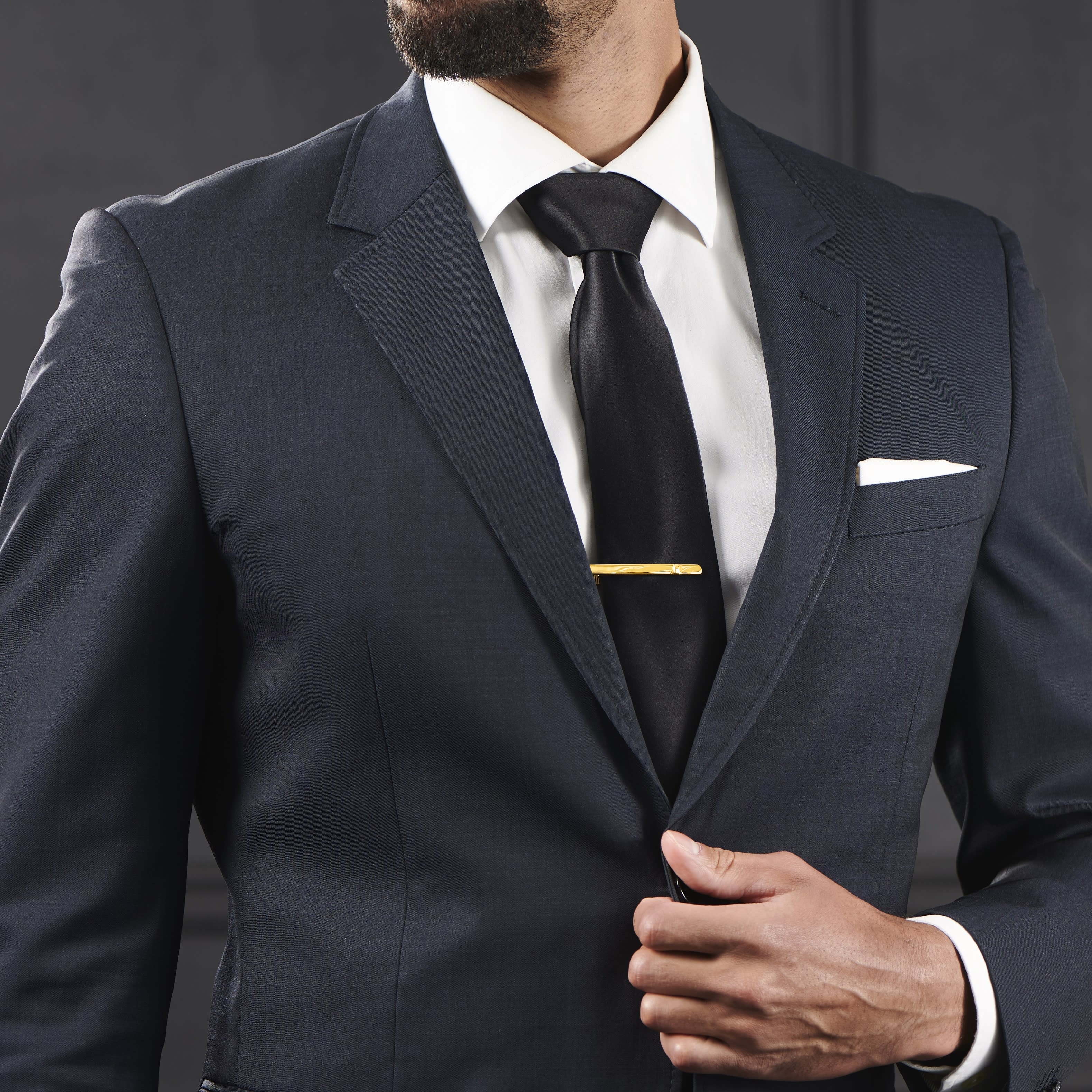 Firkantet Guld 925s-Slipsenål med Afrundede Hjørner - 5