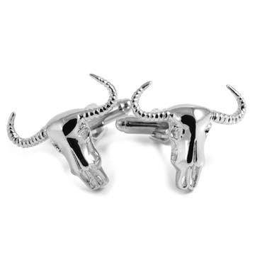 Silver-Tone Steer Head Cufflinks Silver-Tone Steer Head Cufflinks