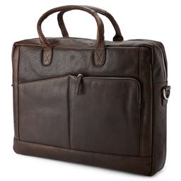 Montreal | Dark Brown Classic Leather Laptop Bag