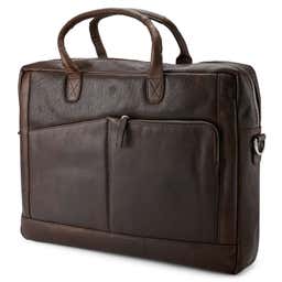 Montreal | Dark Brown Classic Leather Laptop Bag