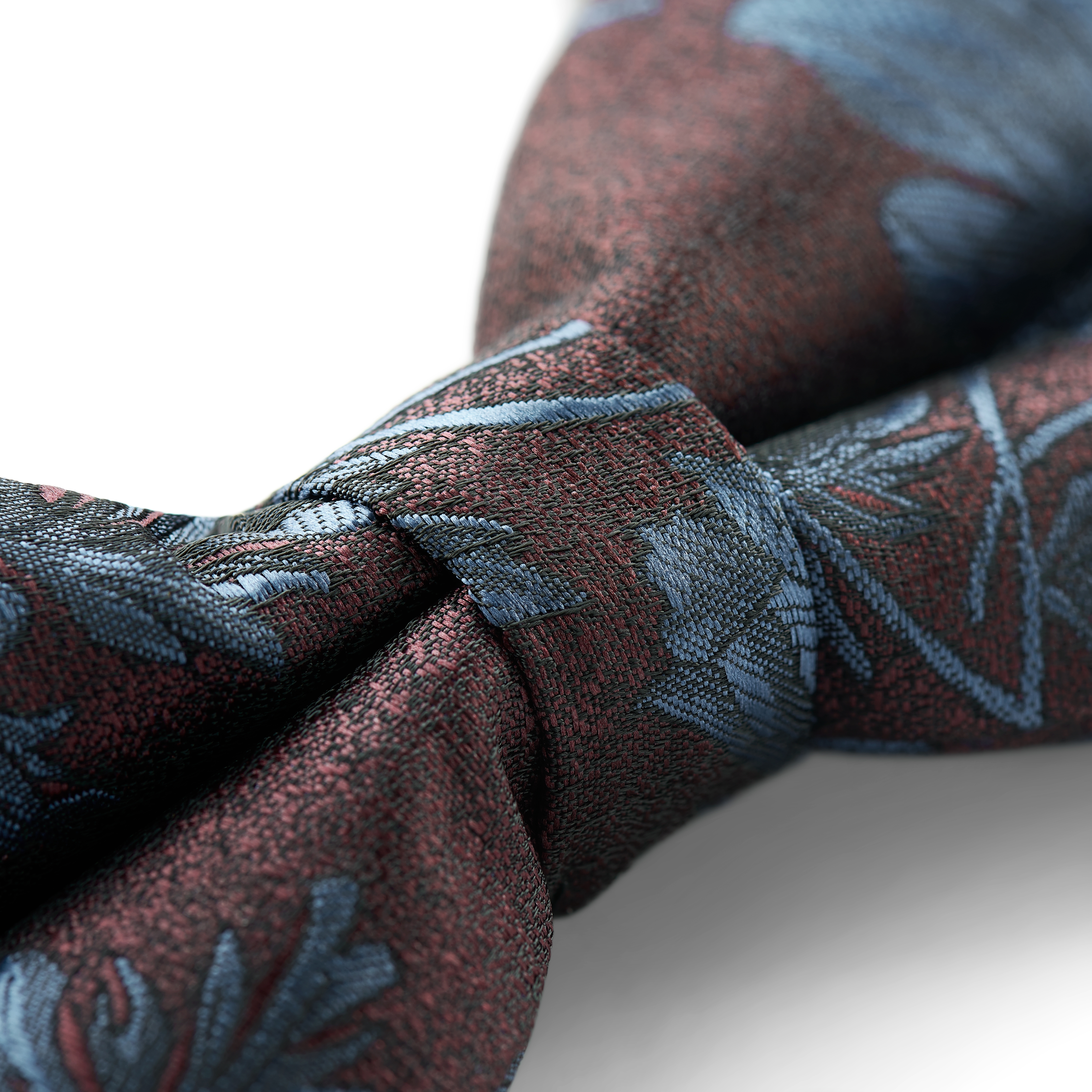 Dianthus | Burnt Red and Blue Flower Pre-Tied Bow Tie - 3