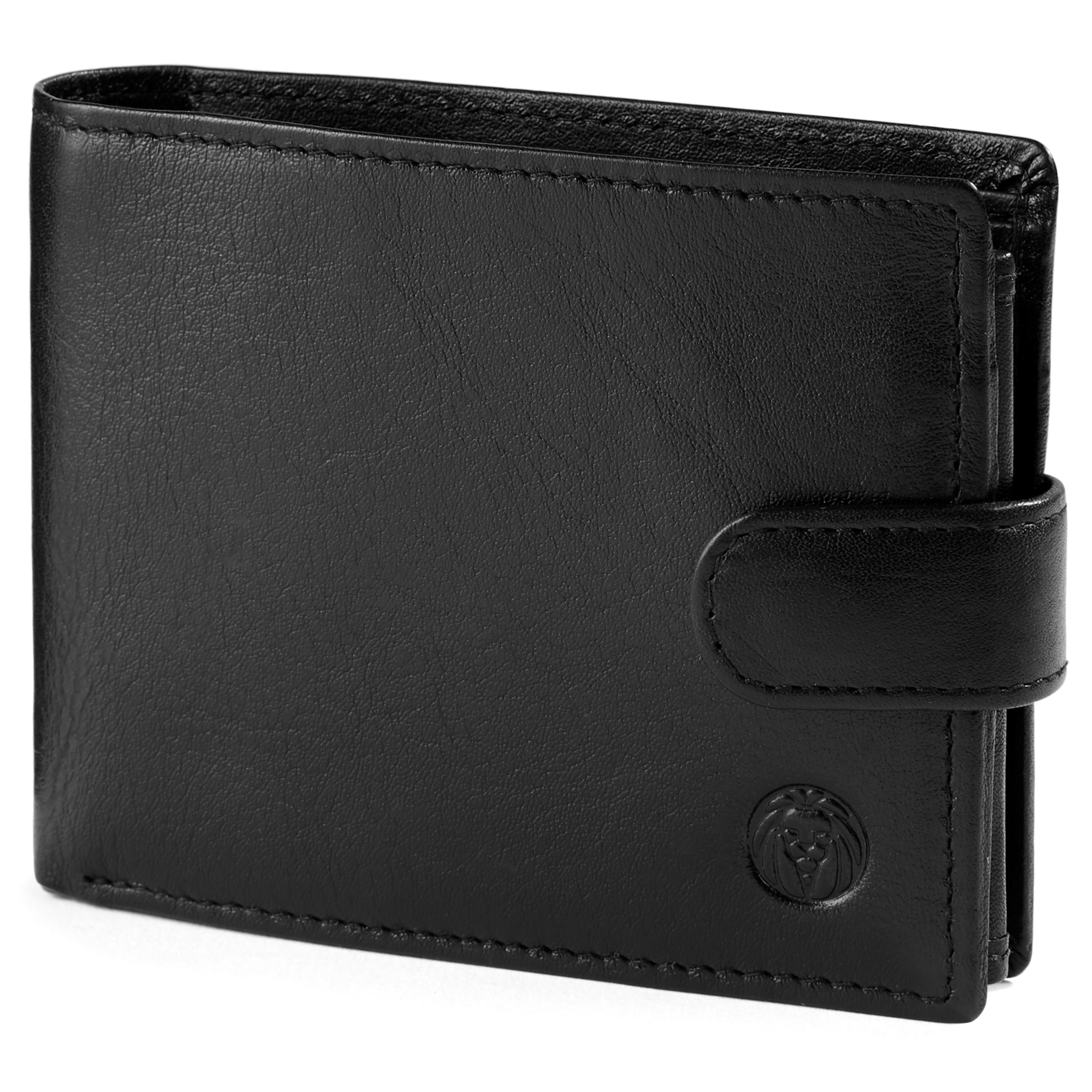 Černá ergonomická kožená peněženka
