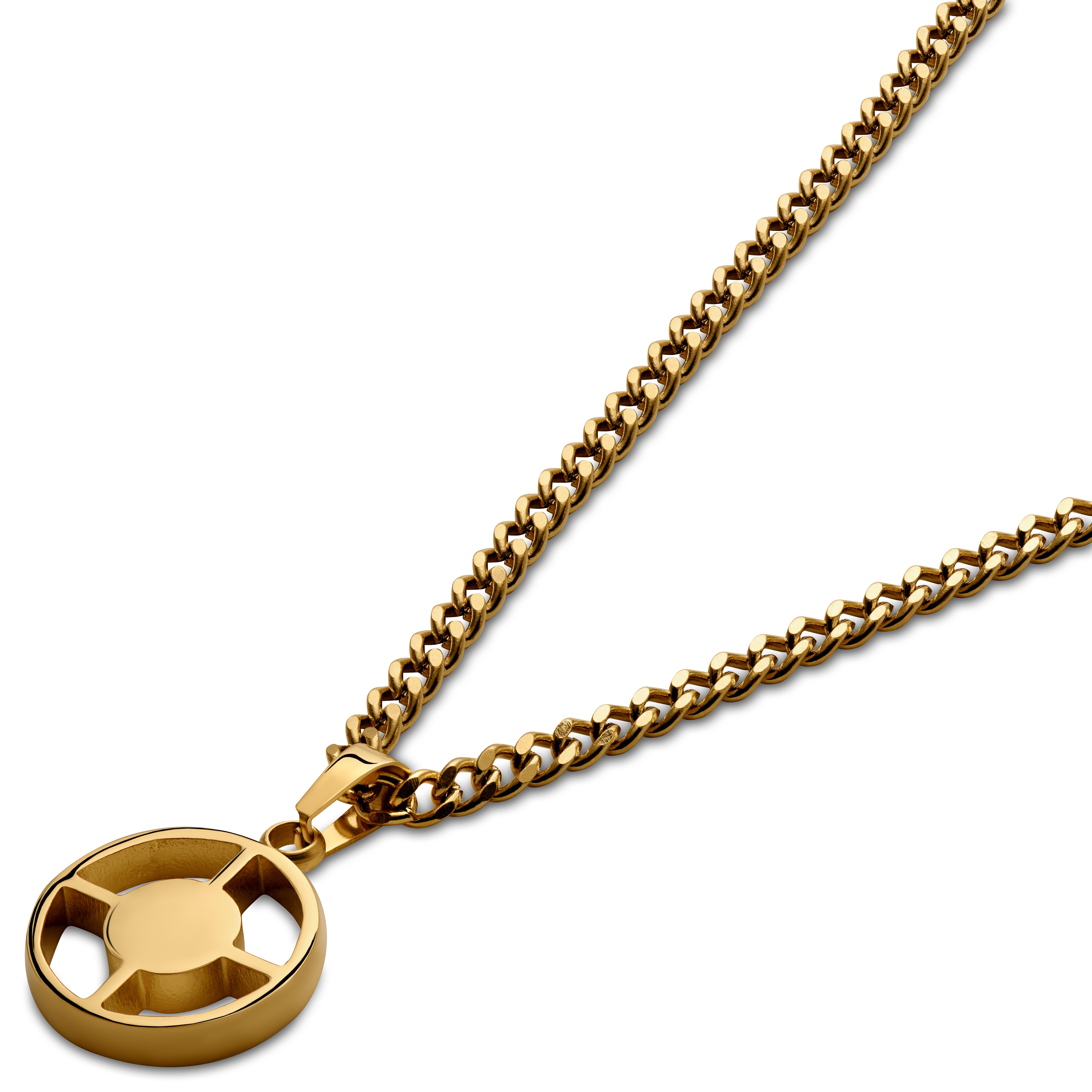 Cruz | Rundt Gulltonet Halskjede med Sort Onyks - 3