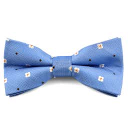 Light Blue & White Floral Pre-Tied Bow Tie