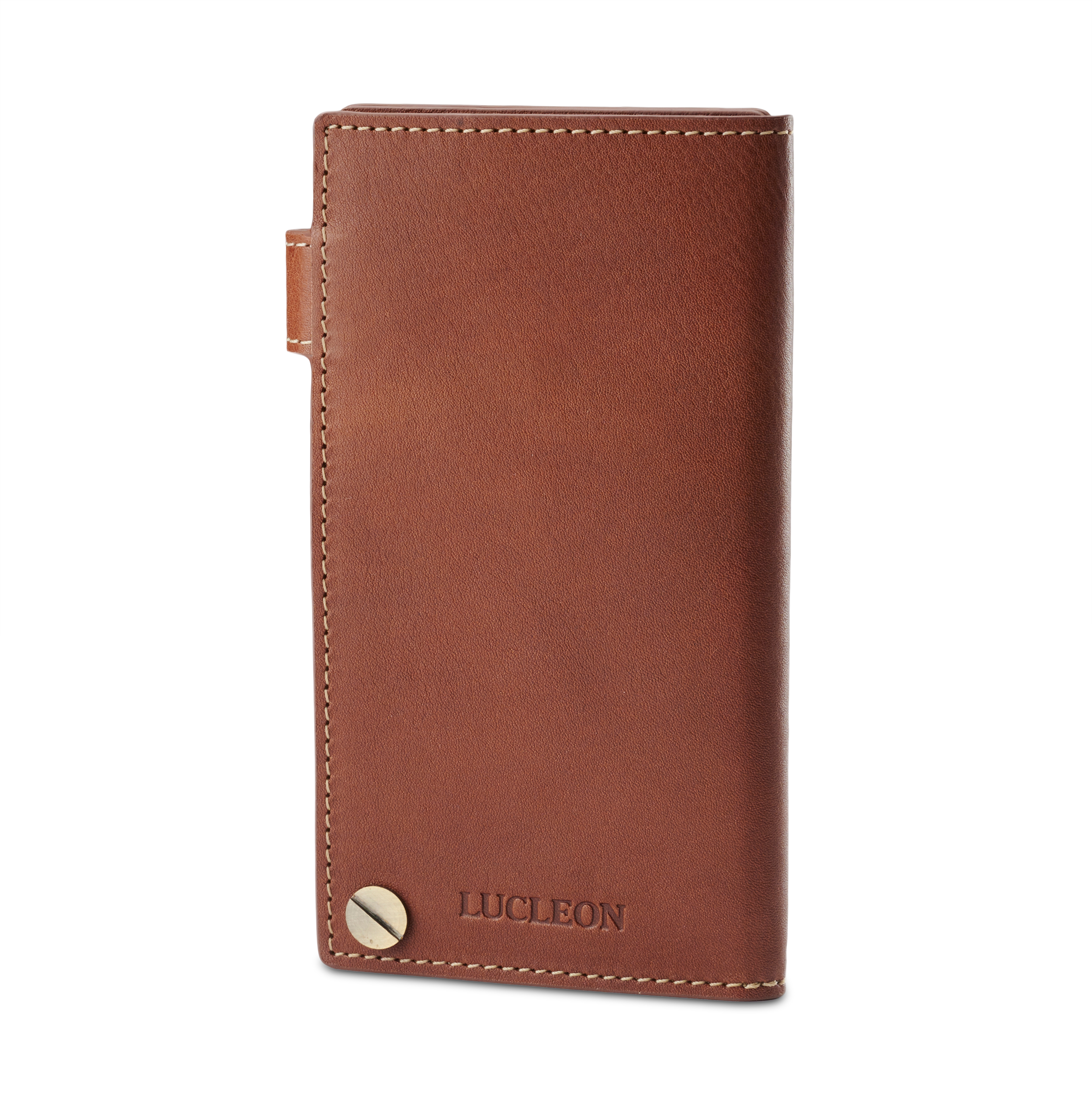 Portacarte Fletcher in pelle marrone chiaro - 1