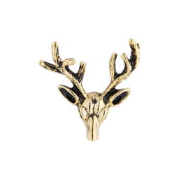 Gold-Tone Vintage Reindeer Lapel Pin