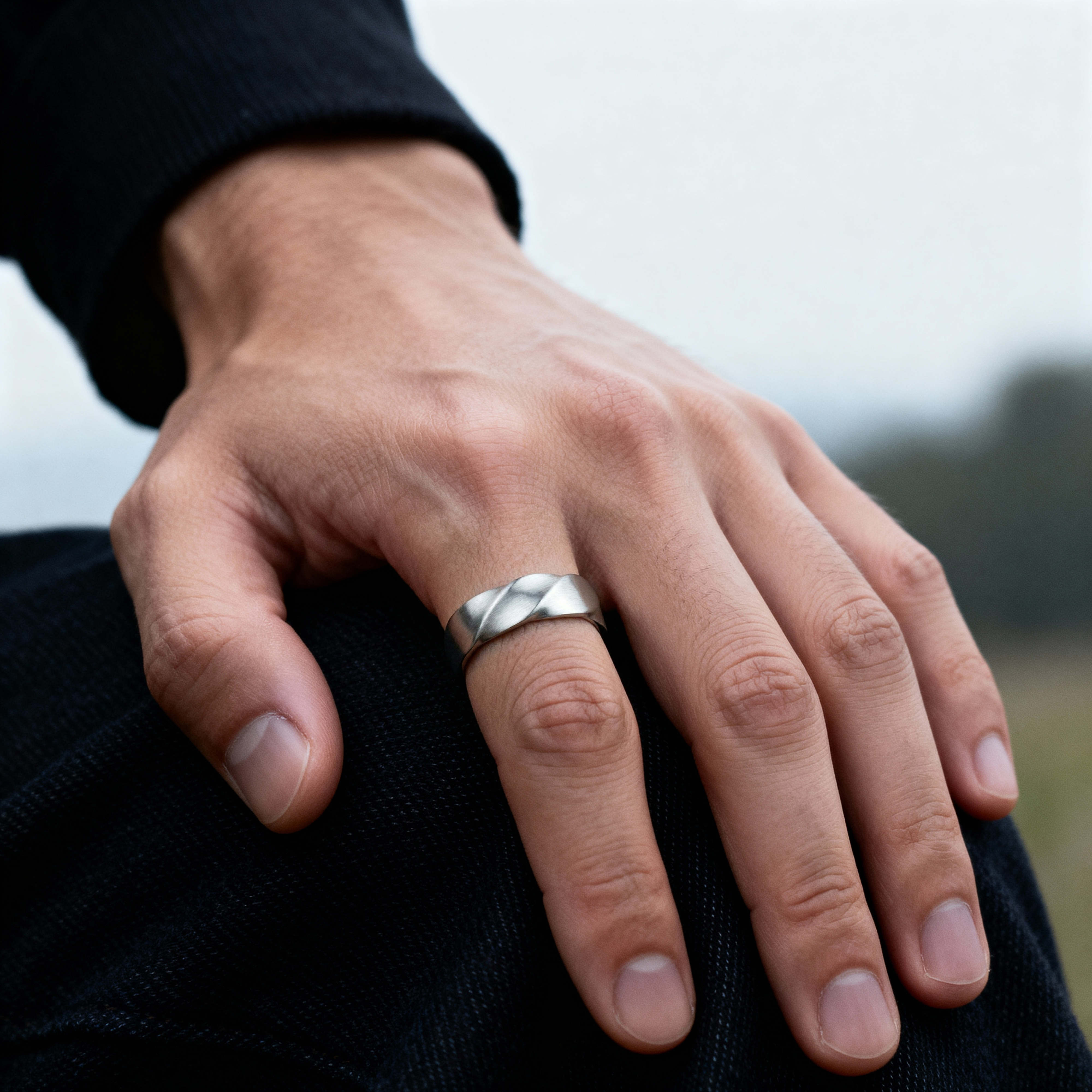 Evan Brody Matt Vridd Stål Ring - 3