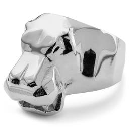 Mack | Silver-Tone Stainless Steel Hippo Ring