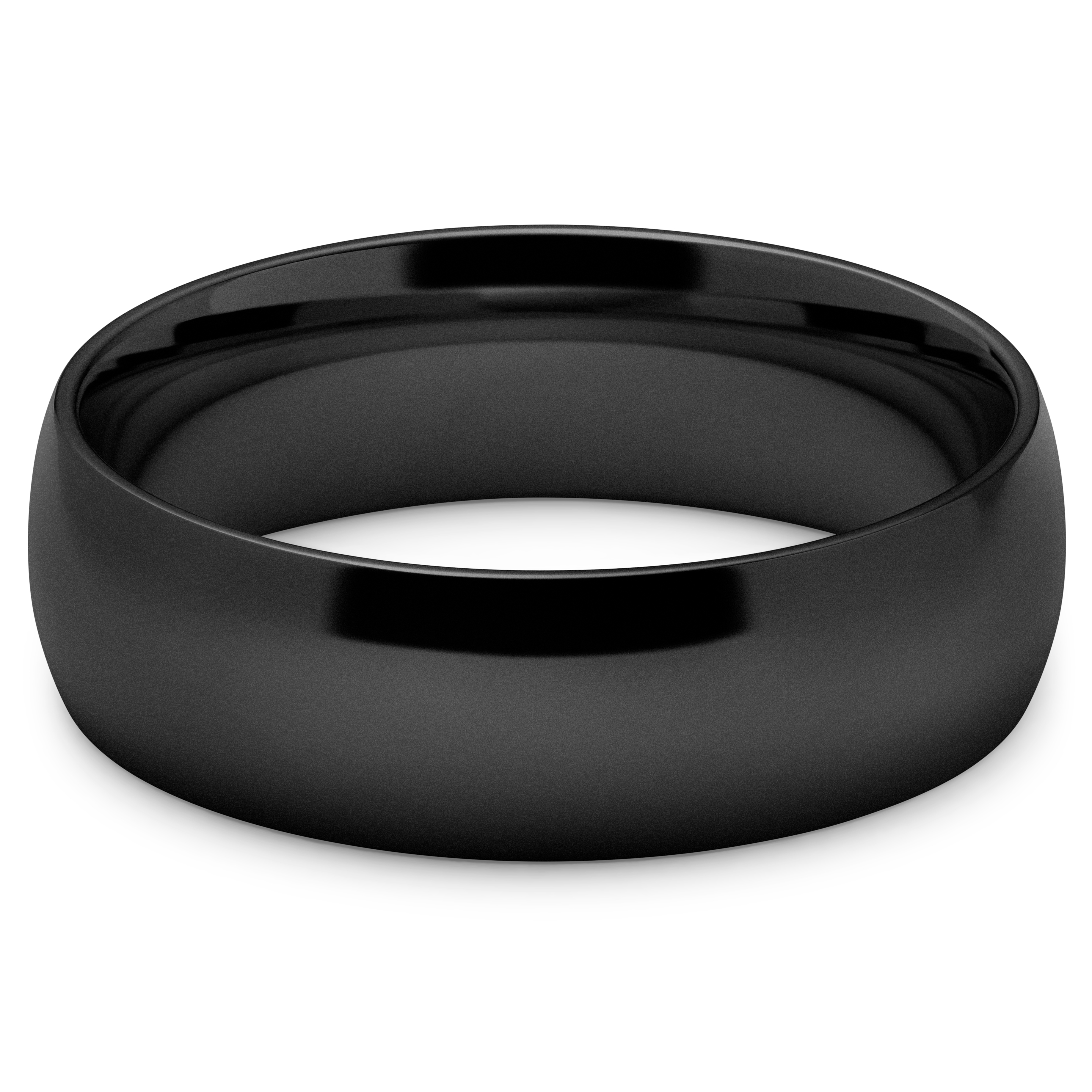 Einfacher Schwarzer Edelstahlring - 2