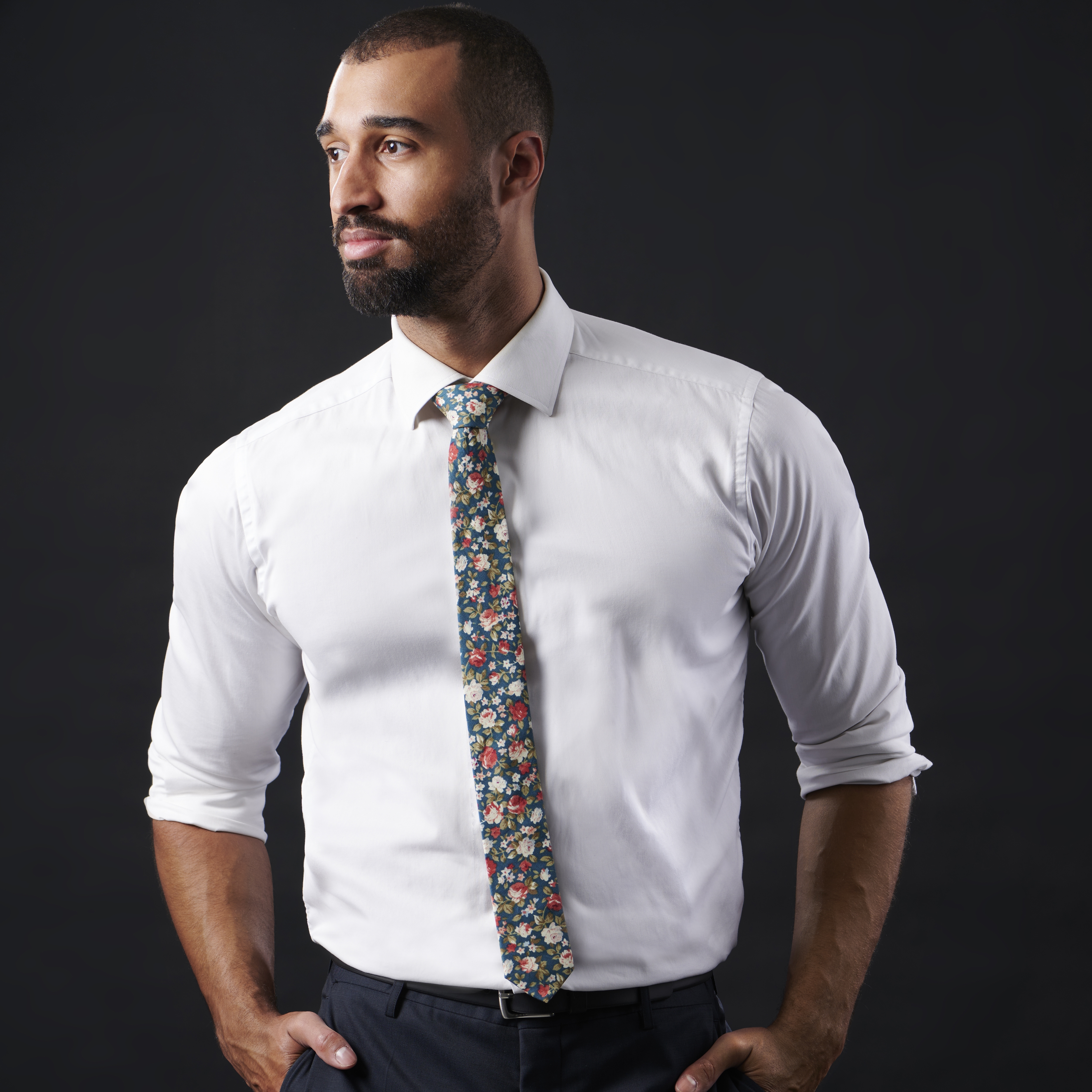 Turkis Slips med Blomster - 4