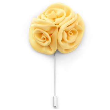 Pale Yellow Rose Lapel Pin Pale Yellow Rose Lapel Pin