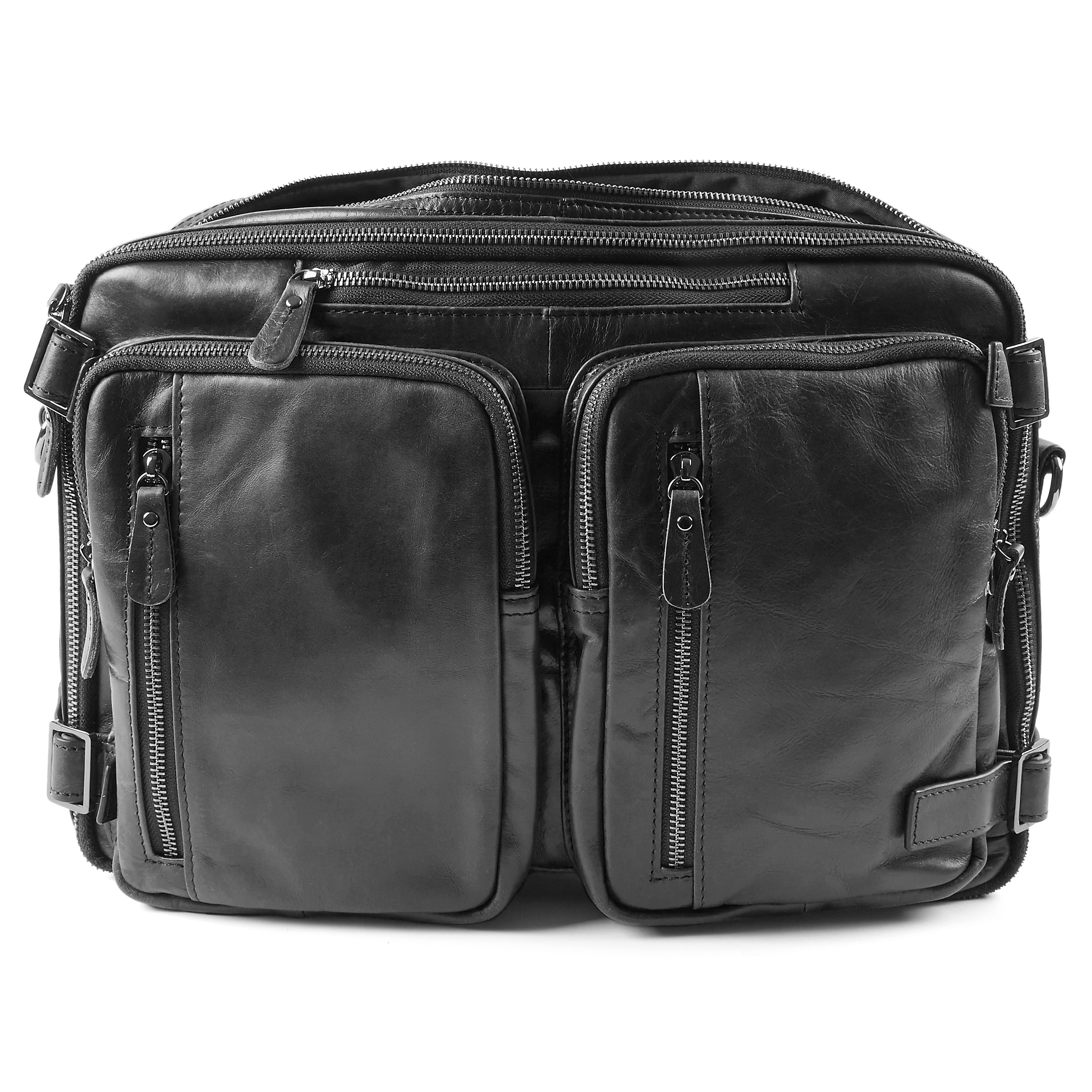 3 in 1 Black Leather Bag - 2