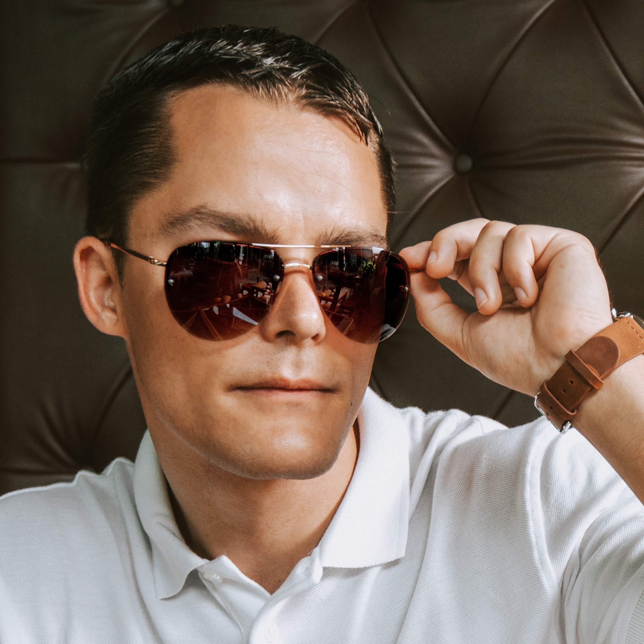 Aviator gradientné hnedé slnečné okuliare - 4