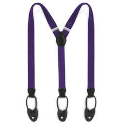 Slim Purple Split Button Suspenders