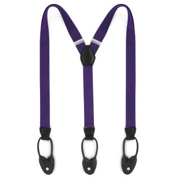 Slim Deep Purple Split Button Braces Slim Deep Purple Split Button Braces