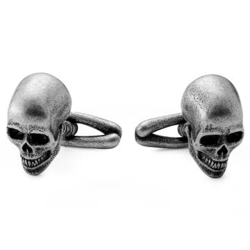 Aspero | Silver-tone Stainless Steel Skull Cufflinks