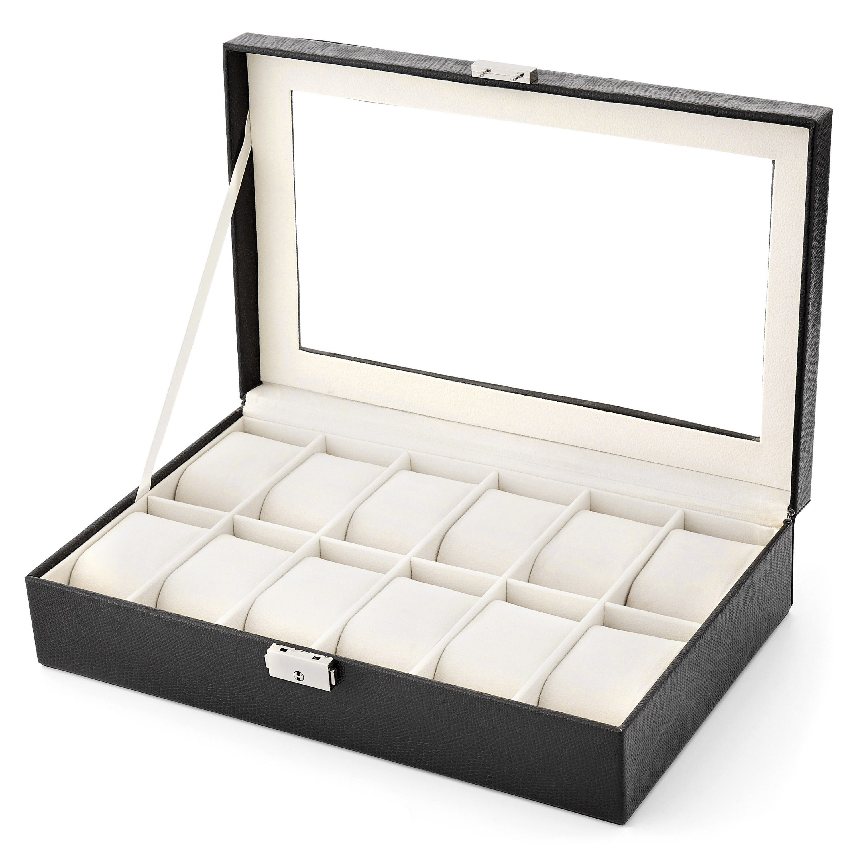 Zwarte Snakeskin Horlogedoos - 12 Horloges - 2