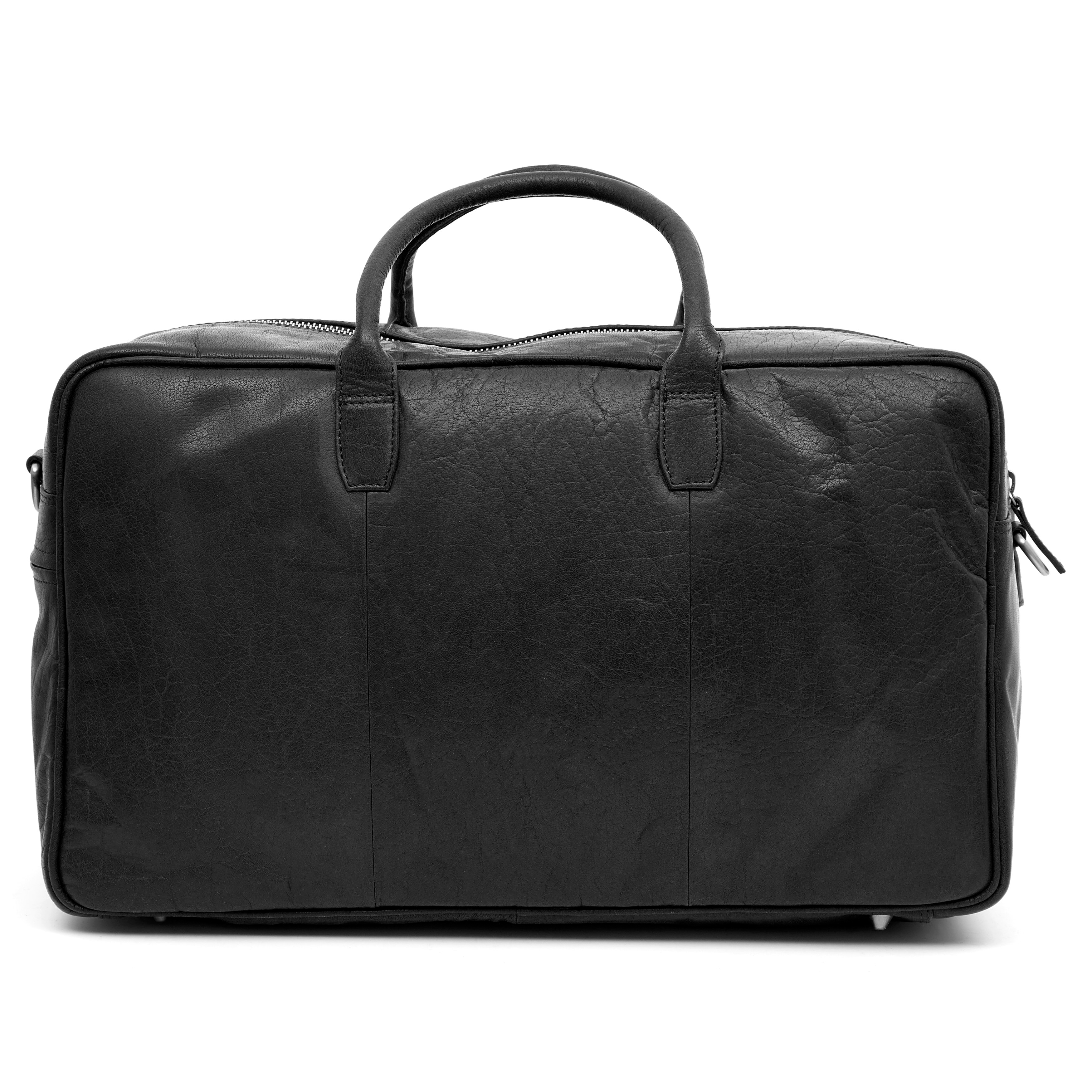 Montreal Black Leather Duffel Bag - 5