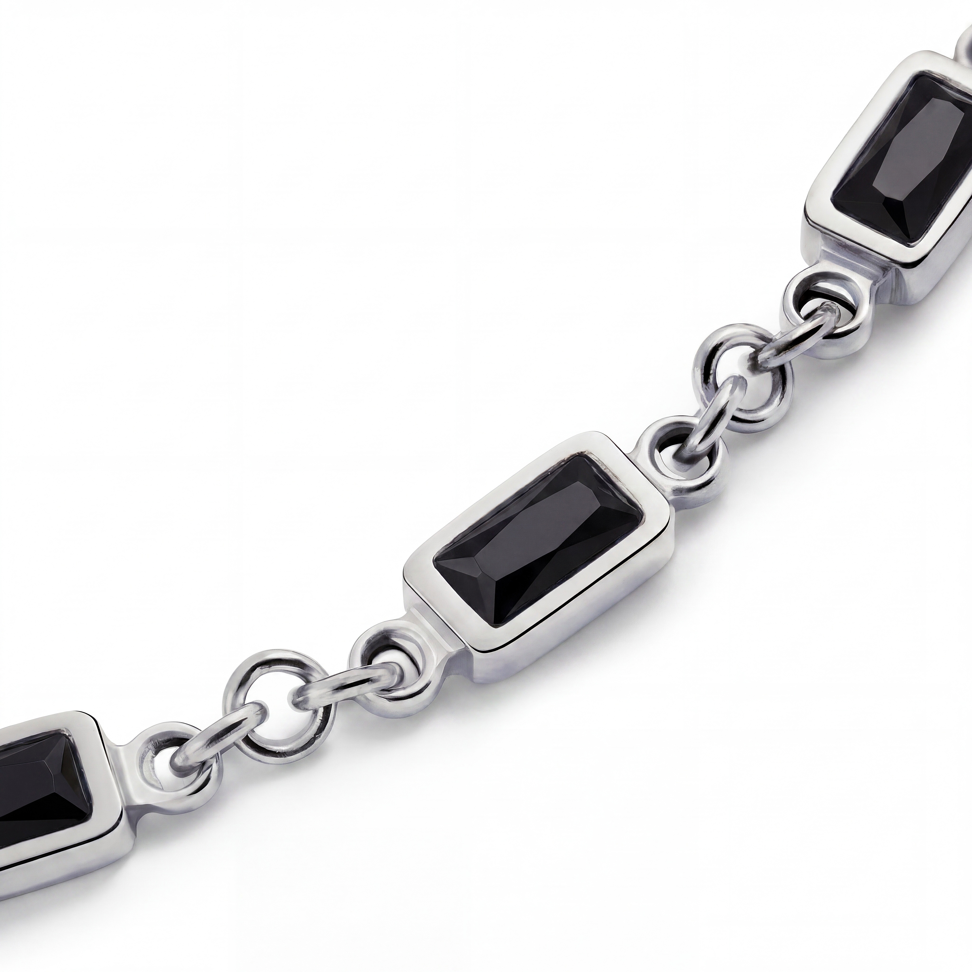 Prism | Sort Krystalglas & Sølvtonet Armbånd - 2