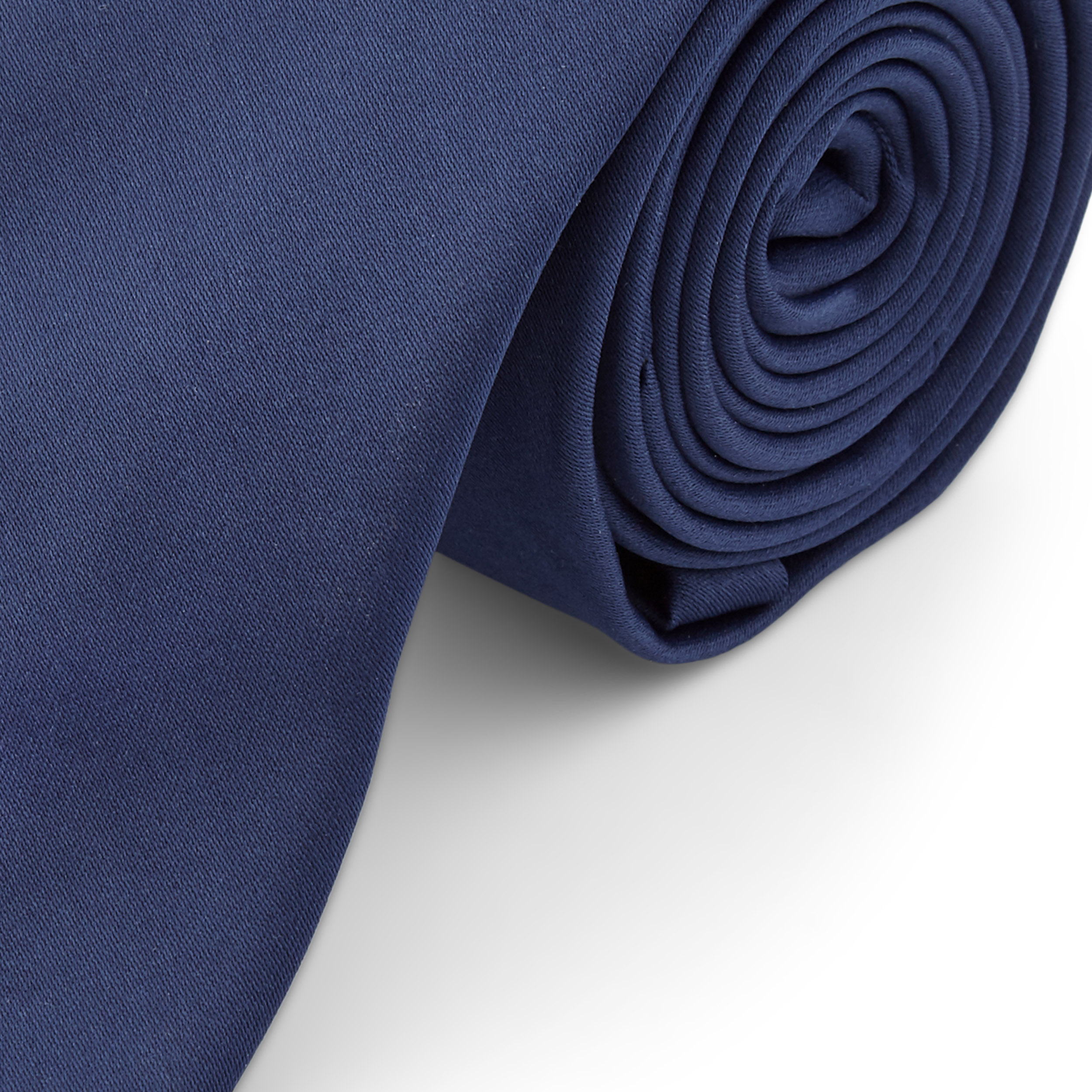 Classic Navy Blue Lined Polyester Tie