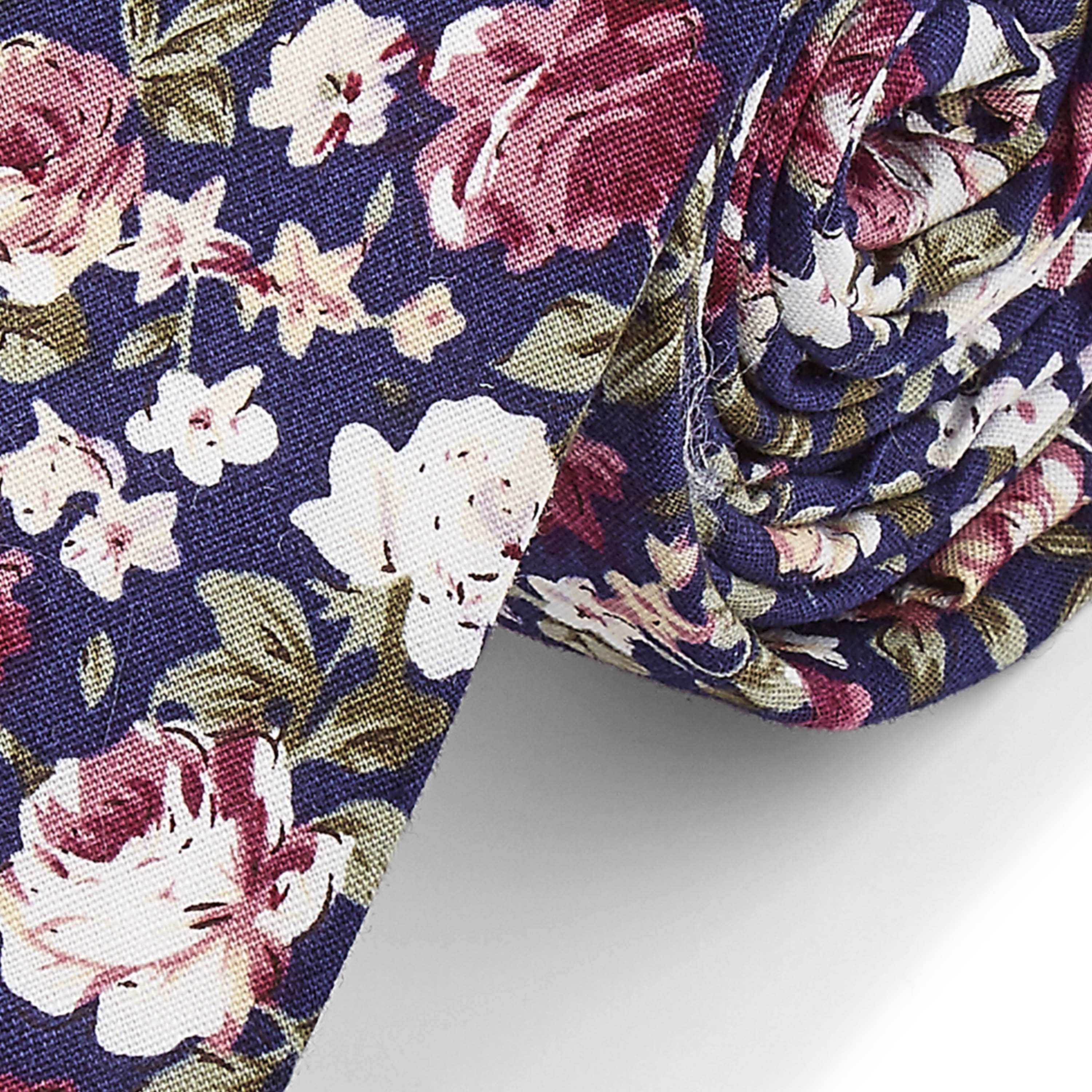 Tmavomodrá kvetinová kravata - 2