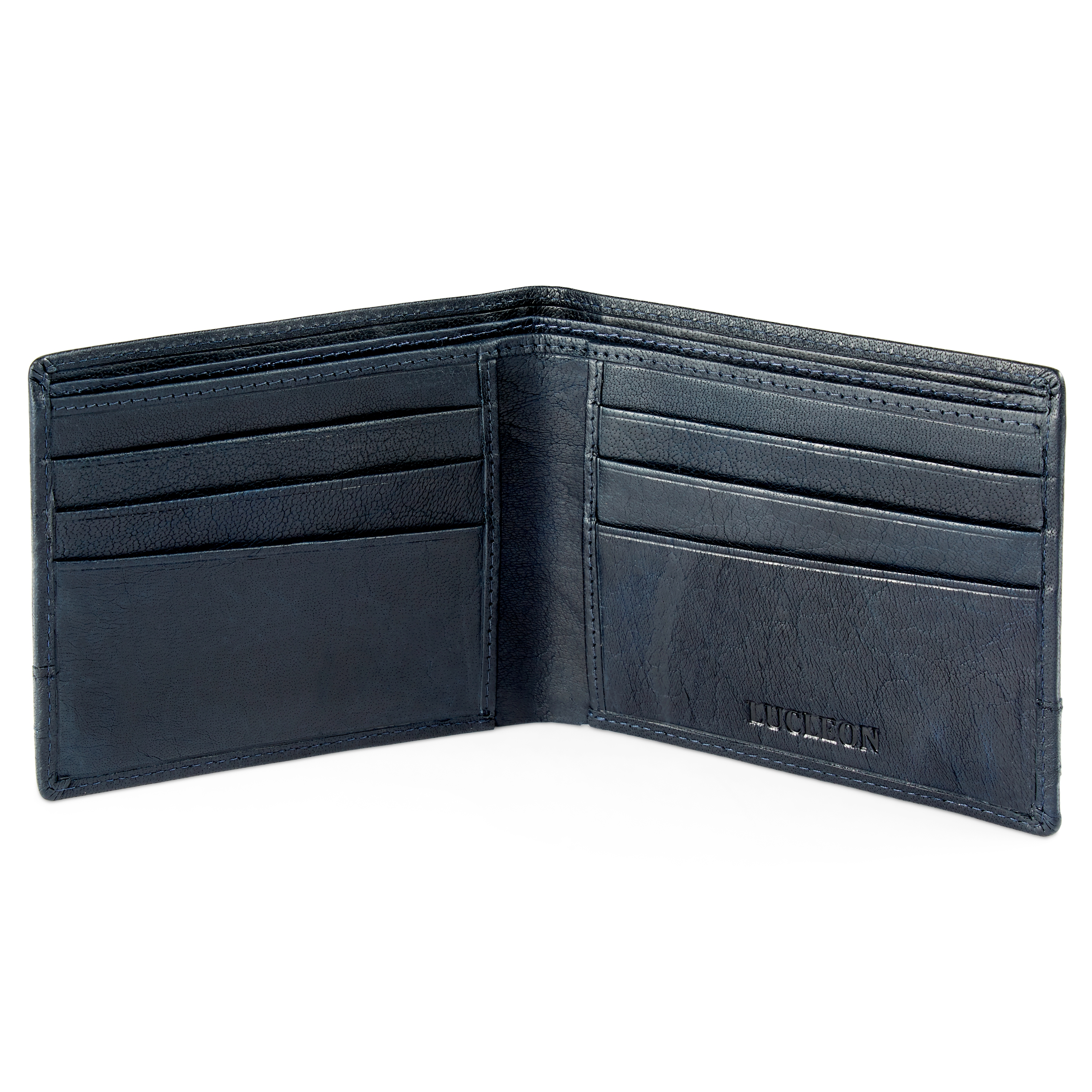 Cartera de cuero de lujo azul marino RFID Montreal - 2