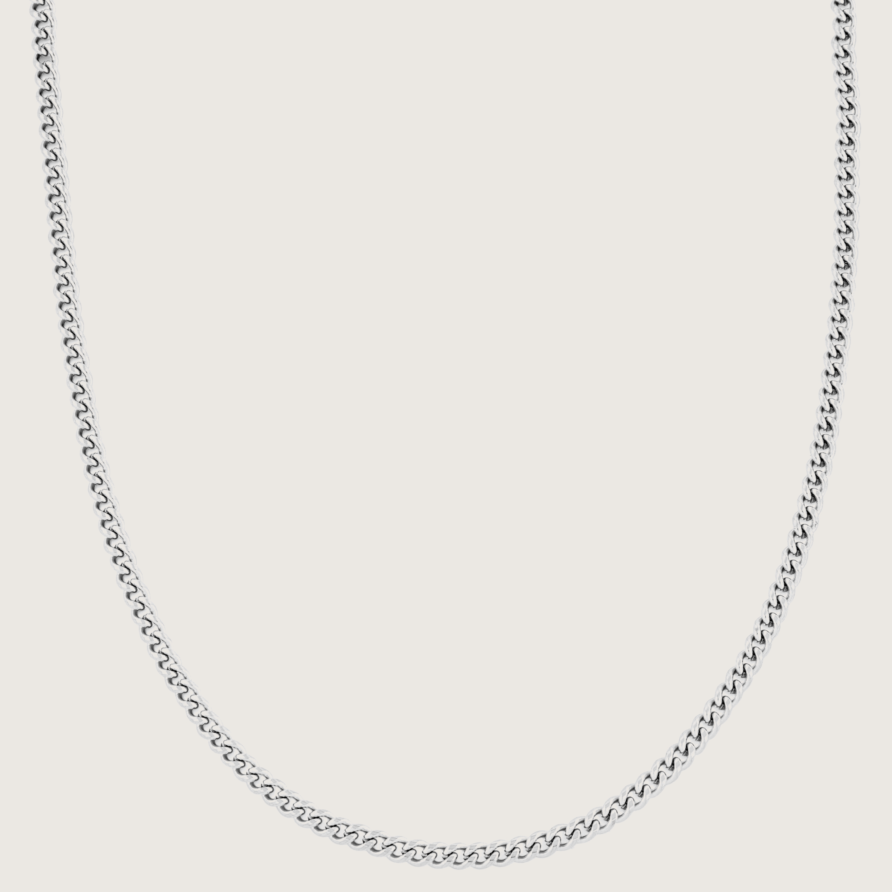 Argentia | 925s | 4mm Rhodium-Plated Sterling Silver Curb Chain