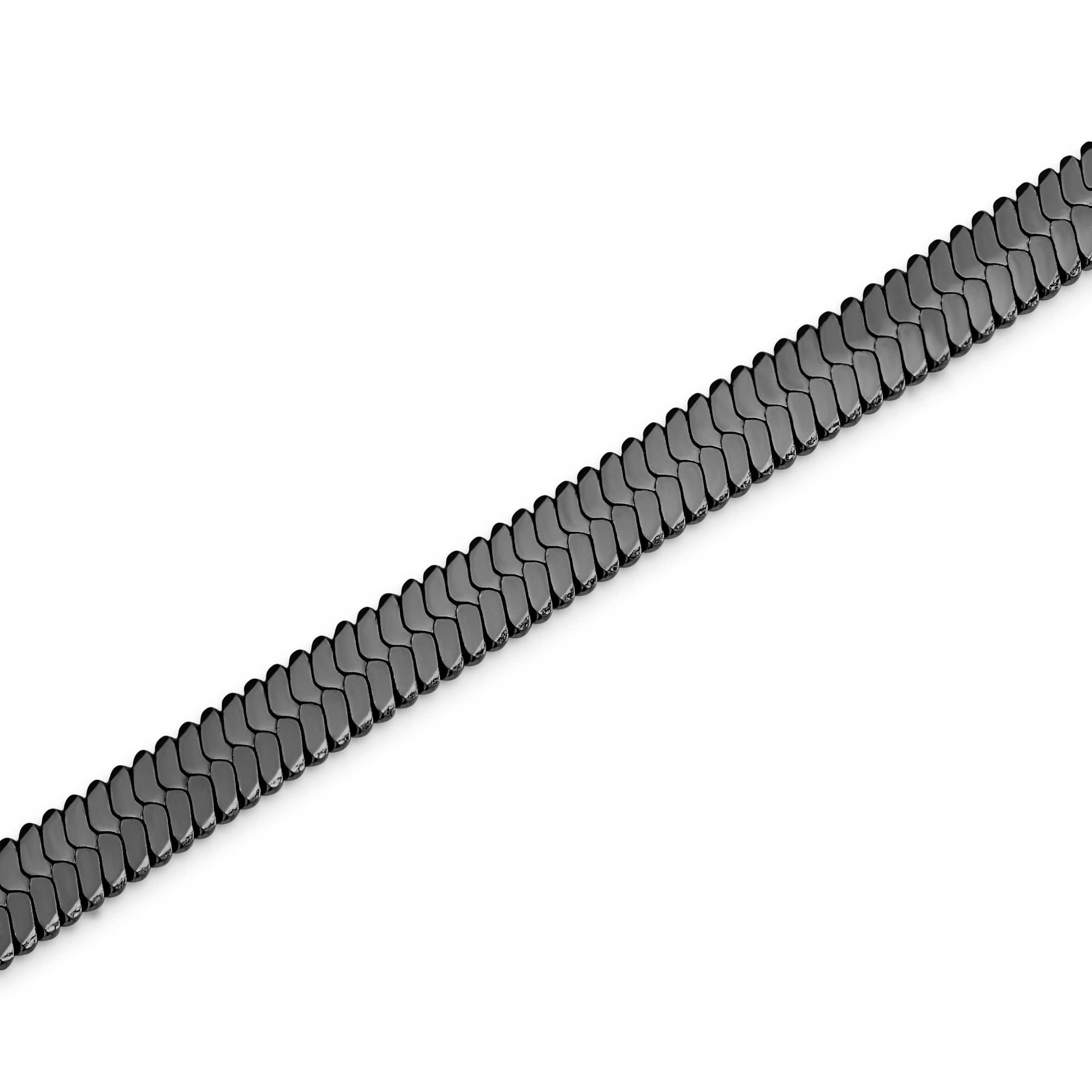 Essentials | Verižna zapestnica Herringbone v črni barvi, širine 4 mm - 4