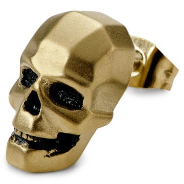Jax Gold-Tone Stainless Steel Skull Earring